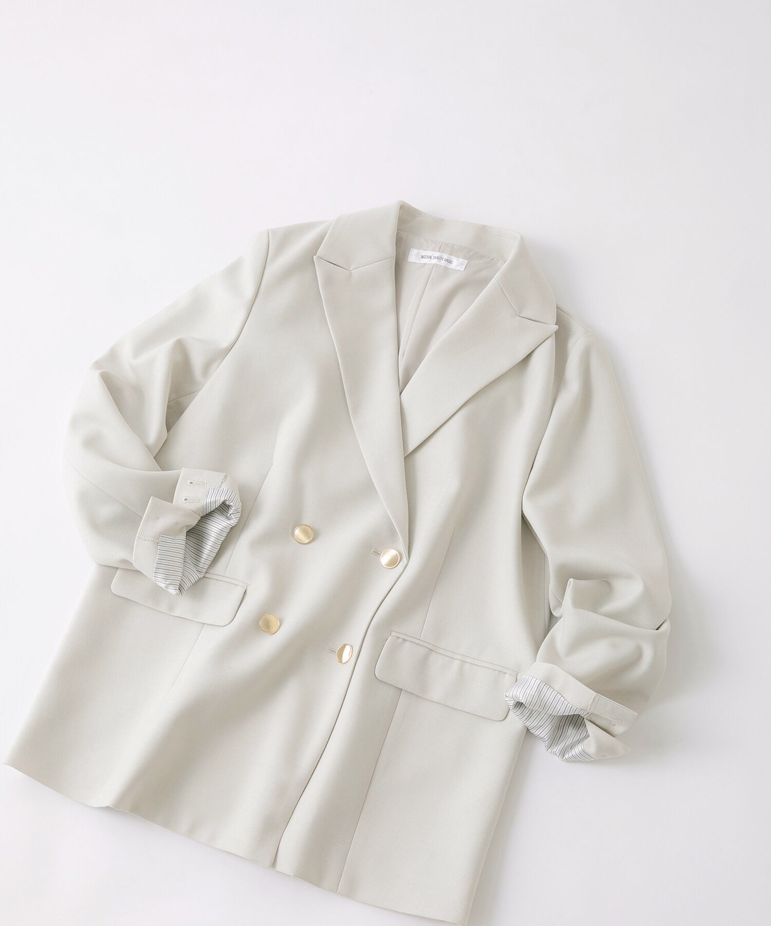  「ダブルブレスト  SETUP ボクシージャケット」|ブルゾン・スタジャン|ナチュラル1