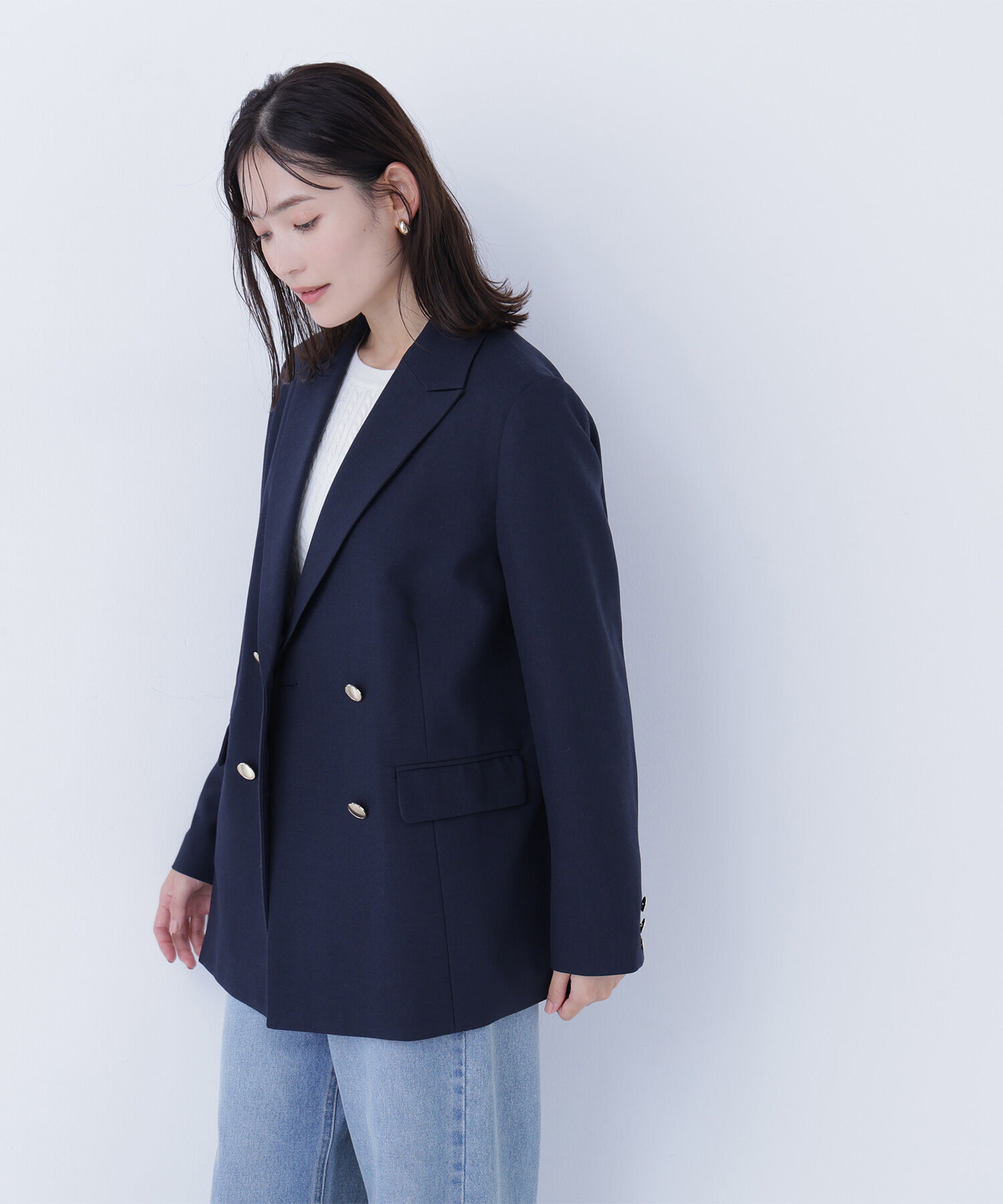  「ダブルブレスト  SETUP ボクシージャケット」|ブルゾン・スタジャン|