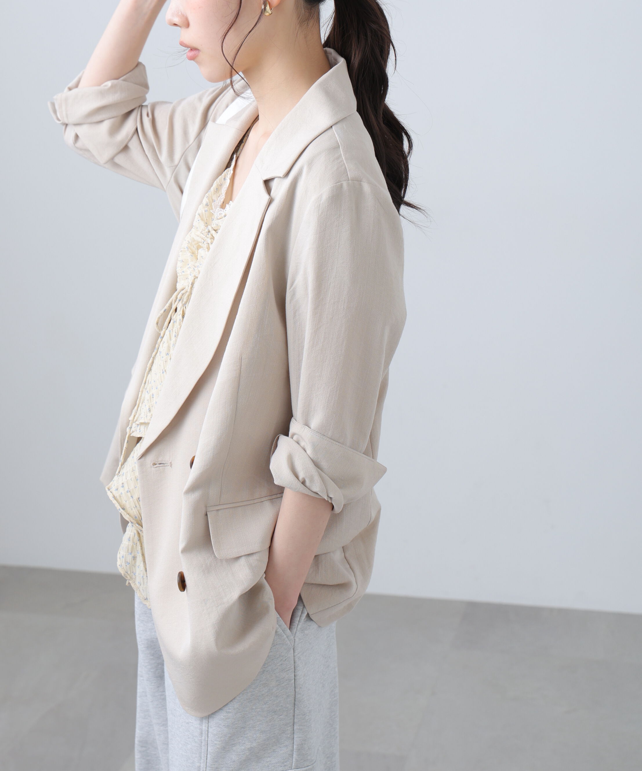  「麻調合繊ダブルブレストジャケット」|その他|