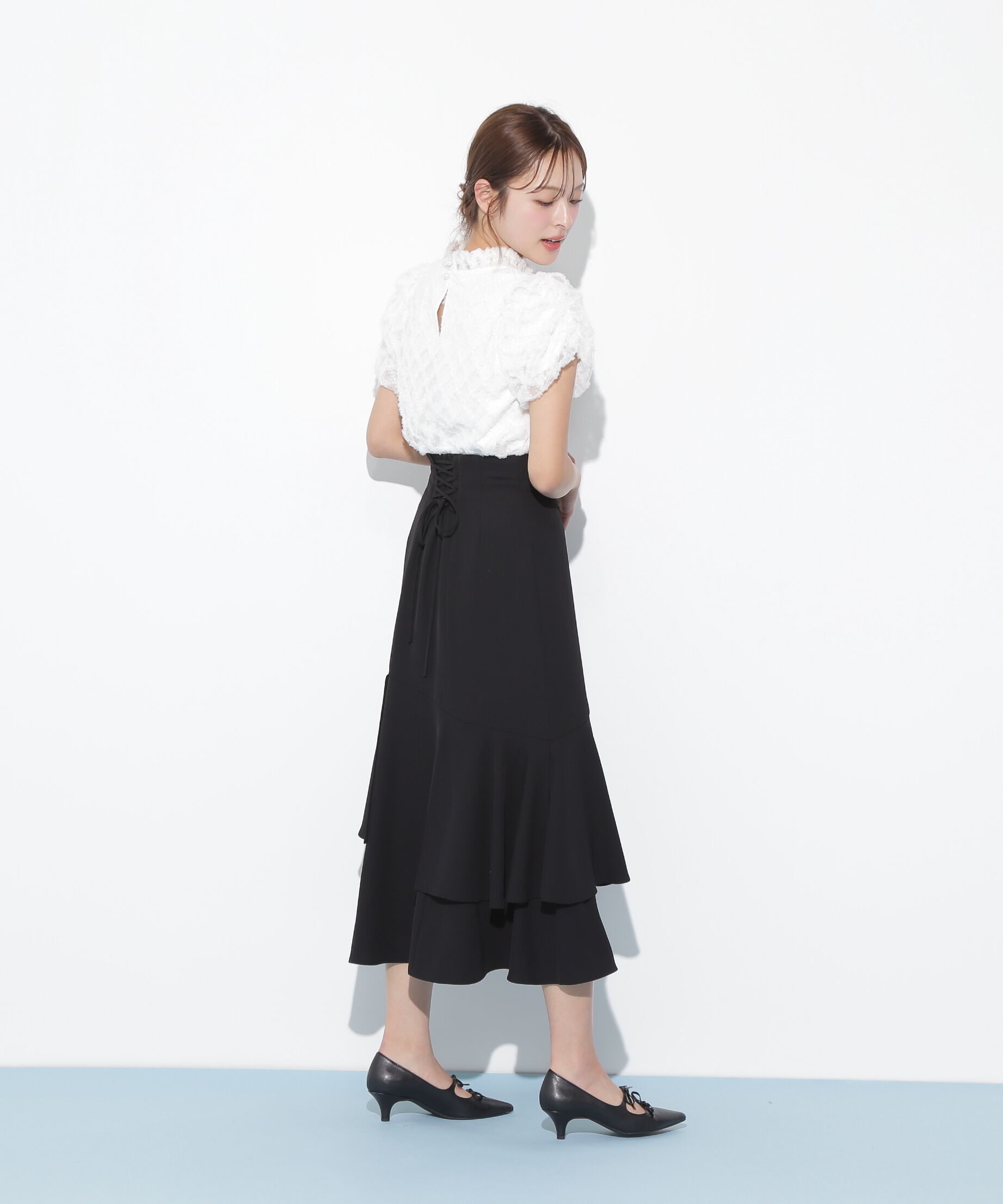  「バルーン袖レースブラウス」|シャツ・ブラウス|