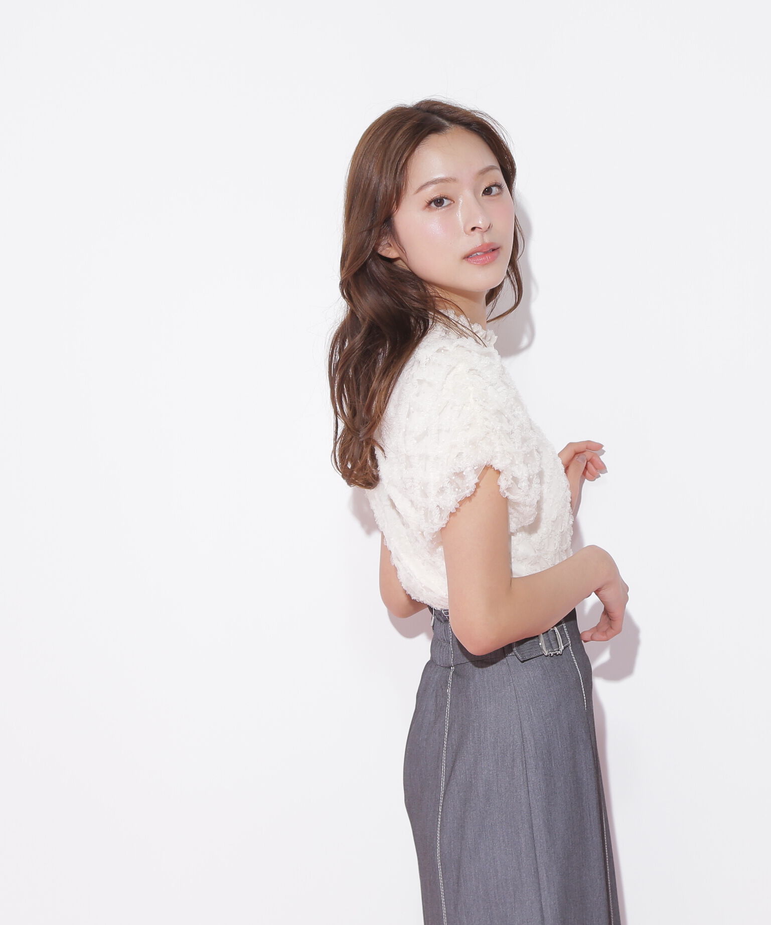  「バルーン袖レースブラウス」|シャツ・ブラウス|