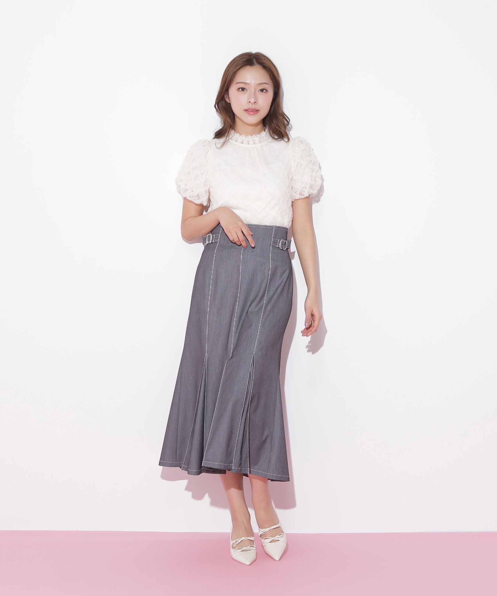  「バルーン袖レースブラウス」|シャツ・ブラウス|