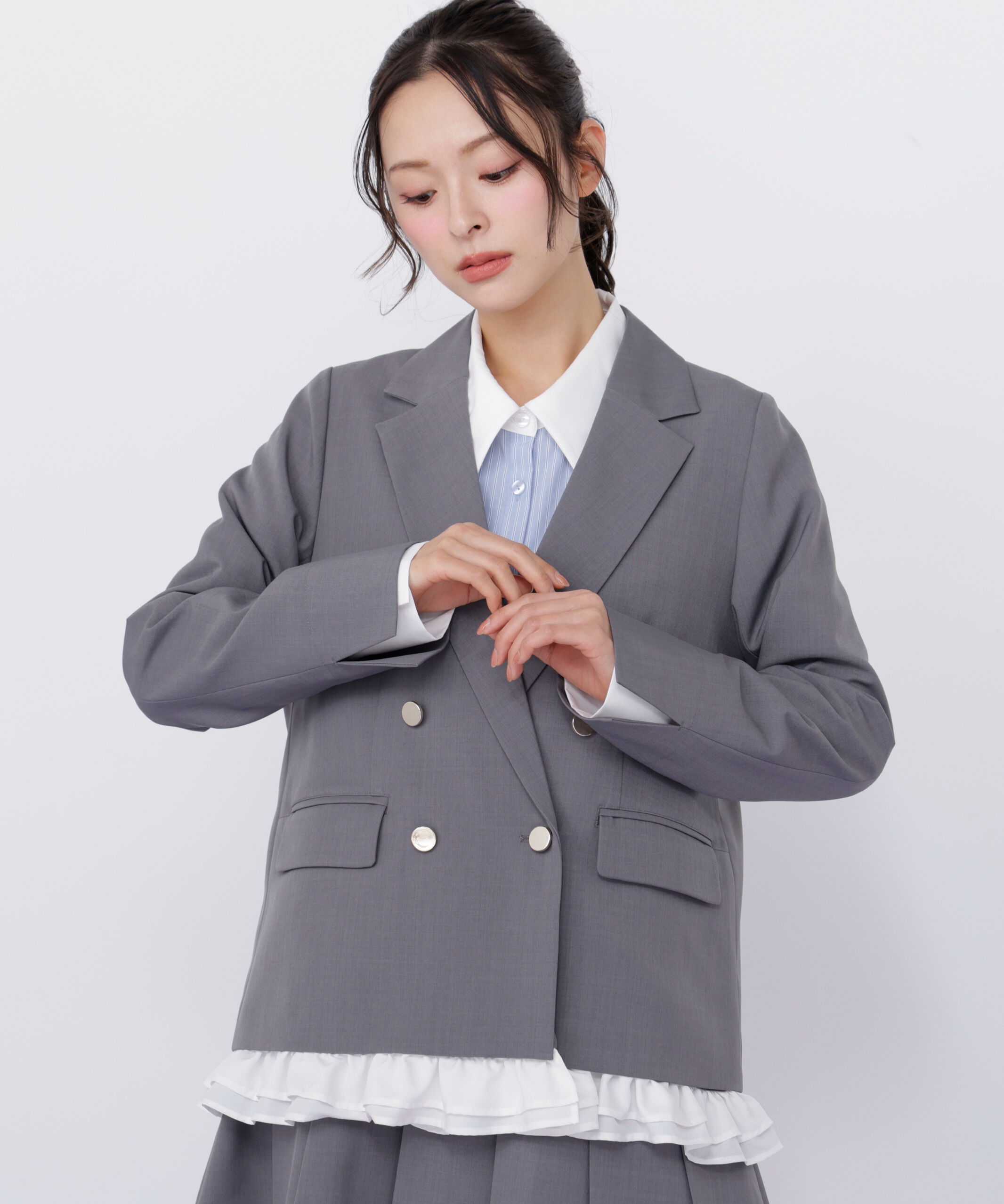  「セットアップ対応ドライタッチフリルヘムジャケット」|その他|