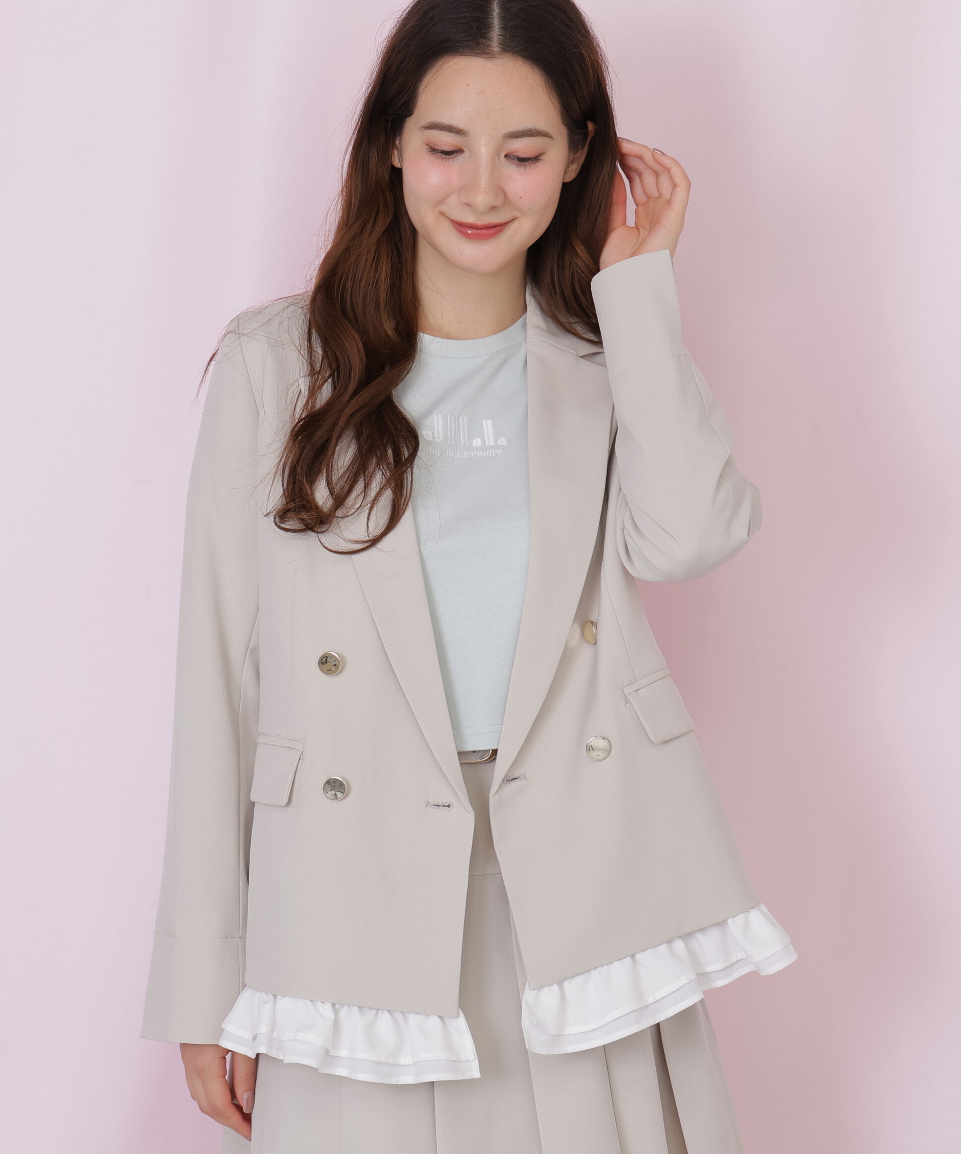  「セットアップ対応ドライタッチフリルヘムジャケット」|その他|