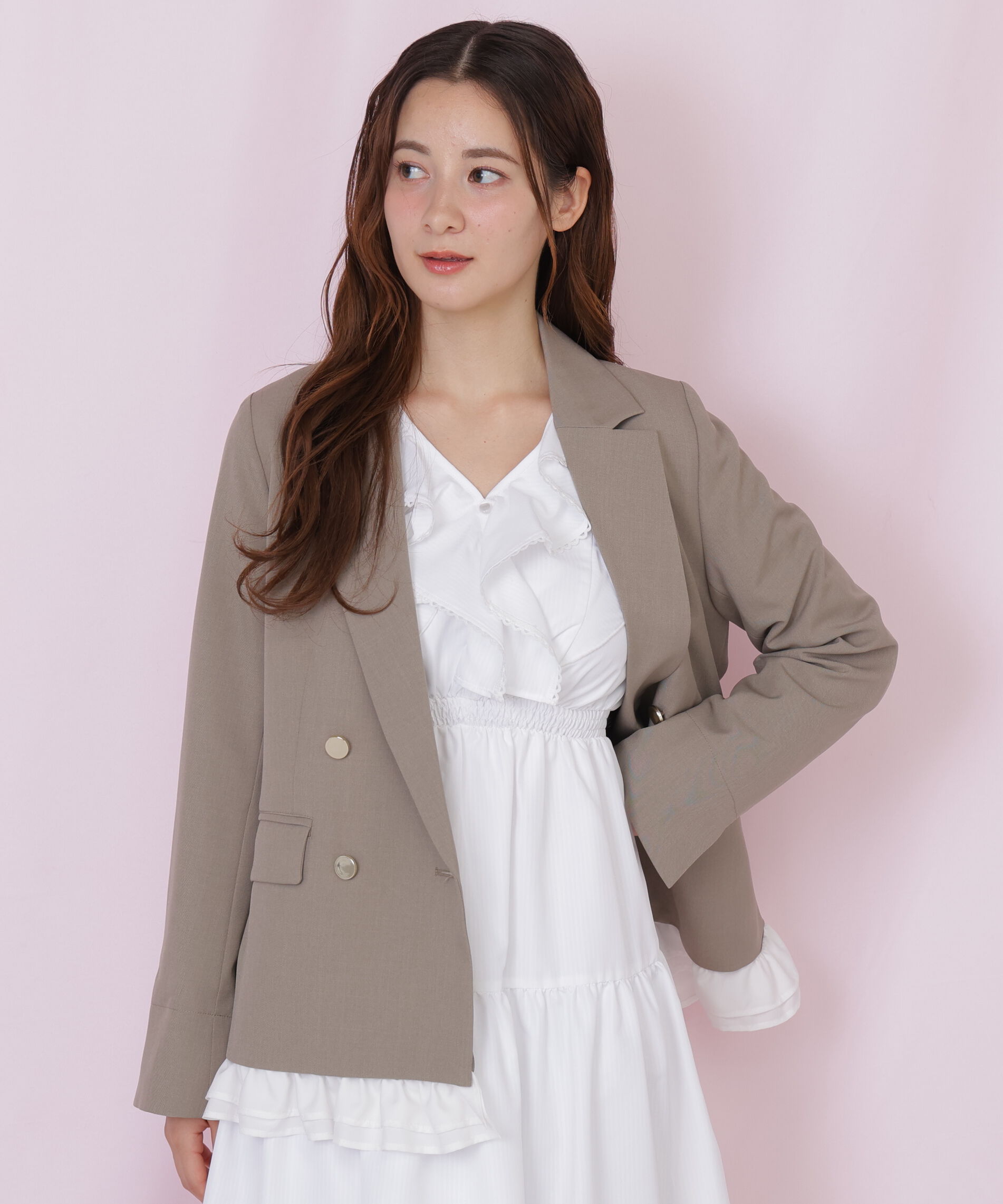  「セットアップ対応ドライタッチフリルヘムジャケット」|その他|