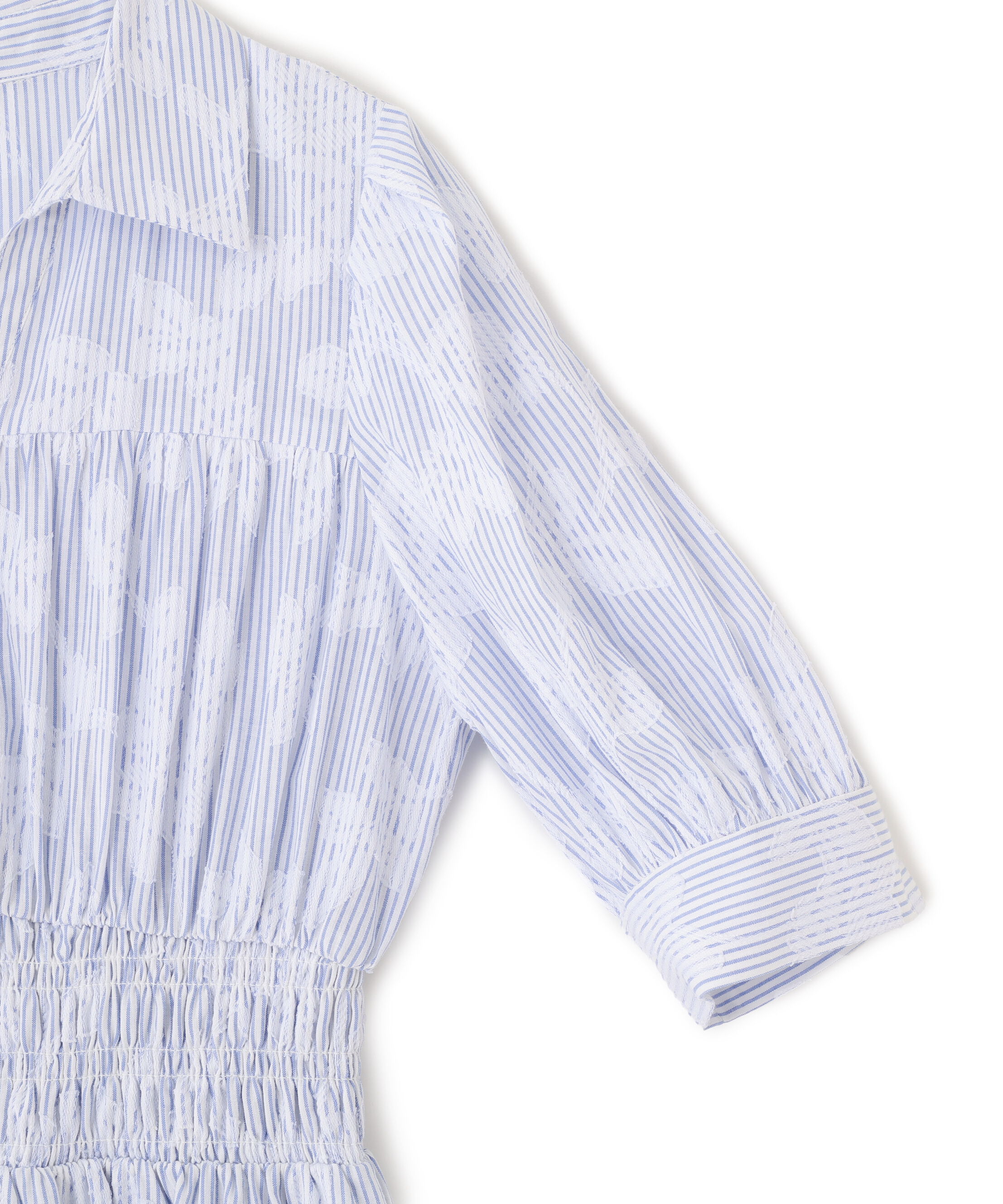  「ストライプジャガードシャツワンピース」|ワンピース|