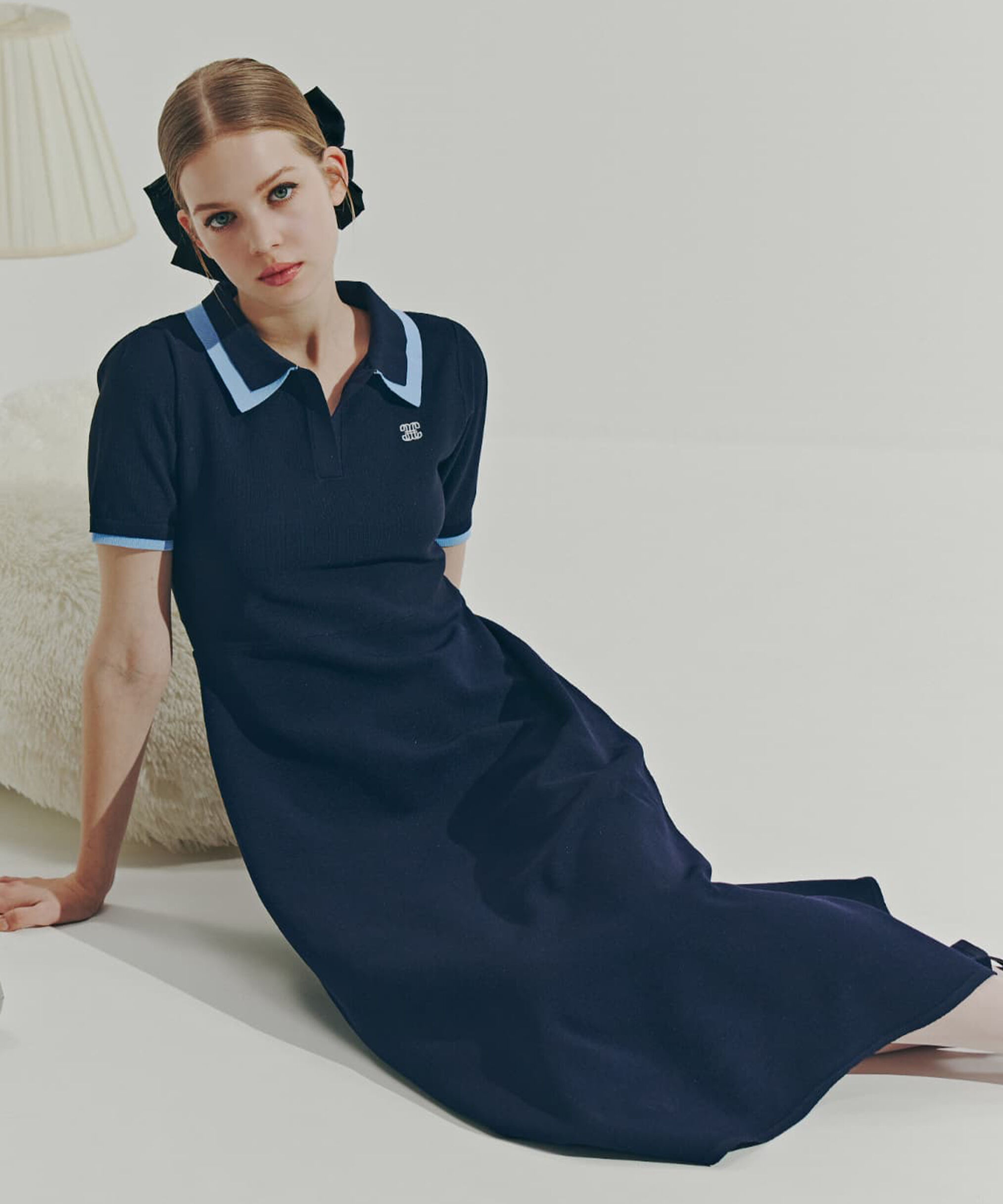  「ダブル襟半袖ポロシャツワンピース」|ワンピース|