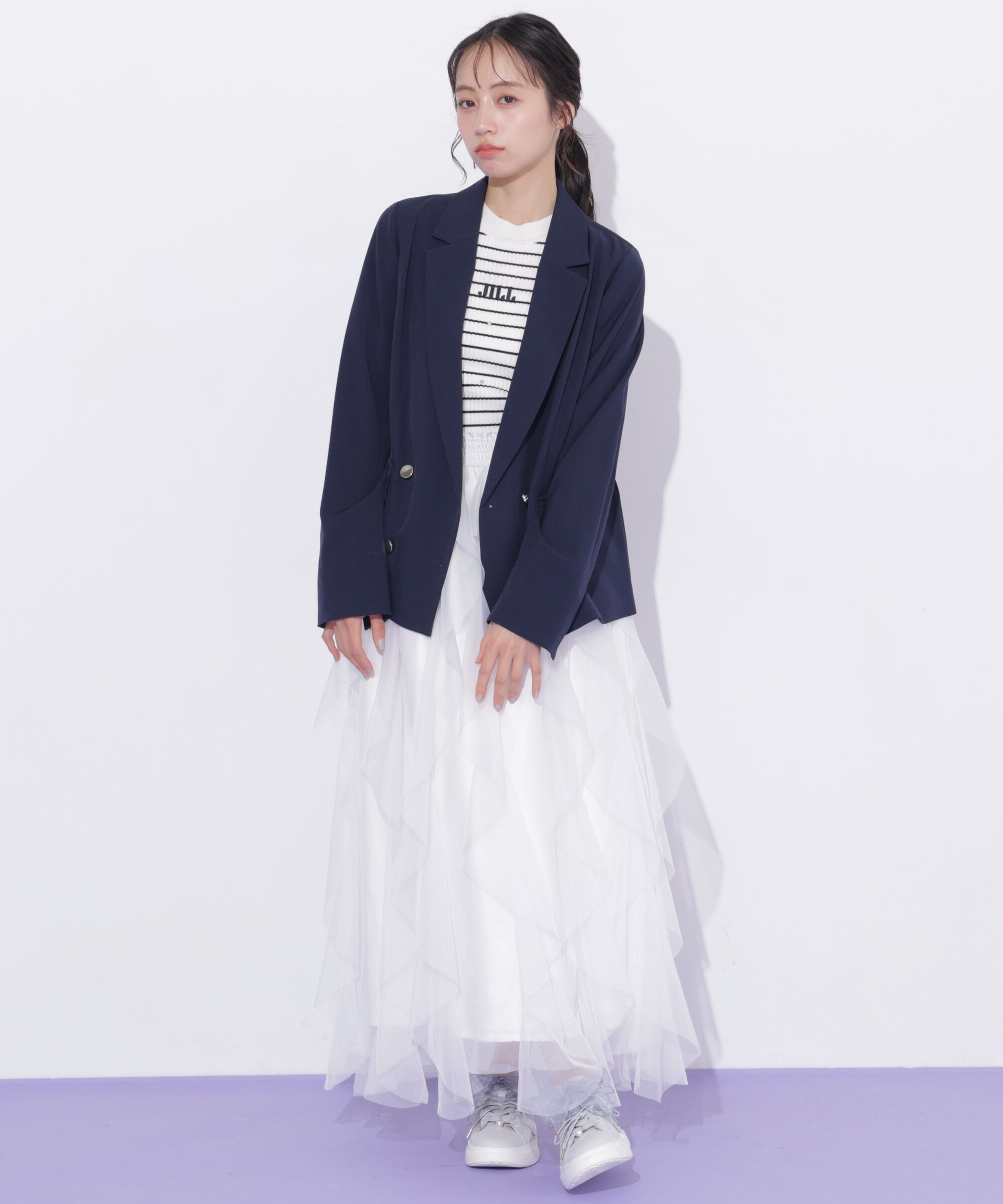  「縦ラッフルシアースカート」|スカート|