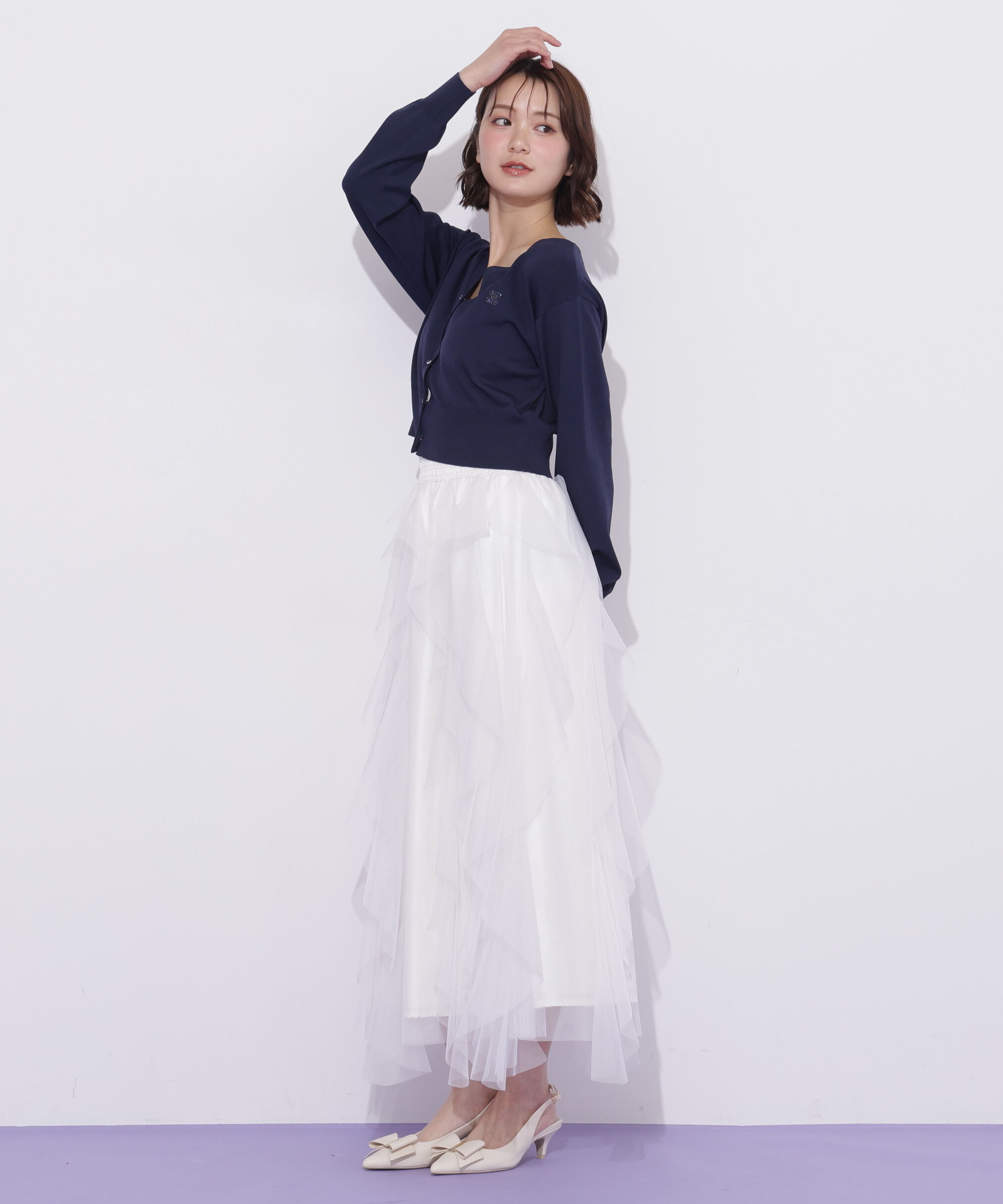  「縦ラッフルシアースカート」|スカート|
