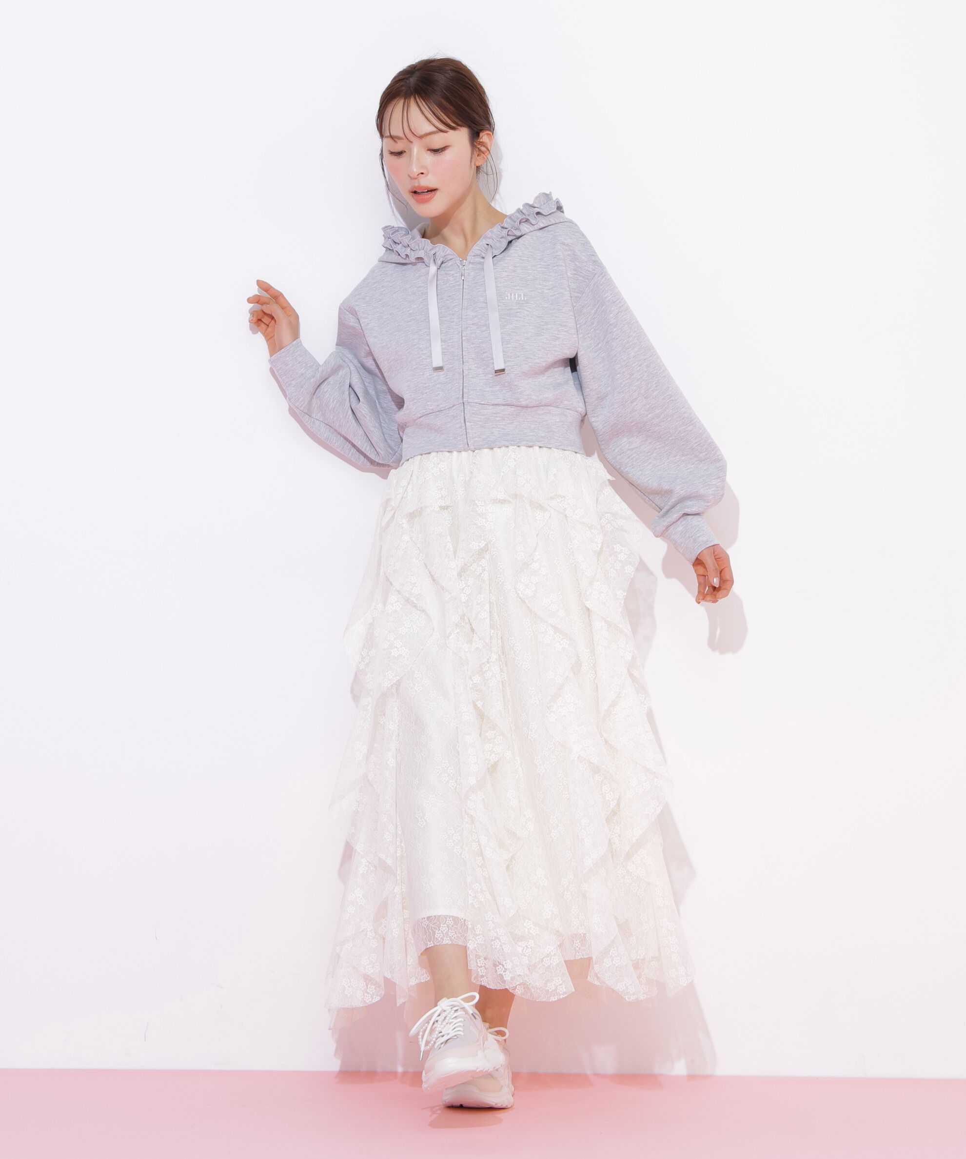  「縦ラッフルシアースカート」|スカート|