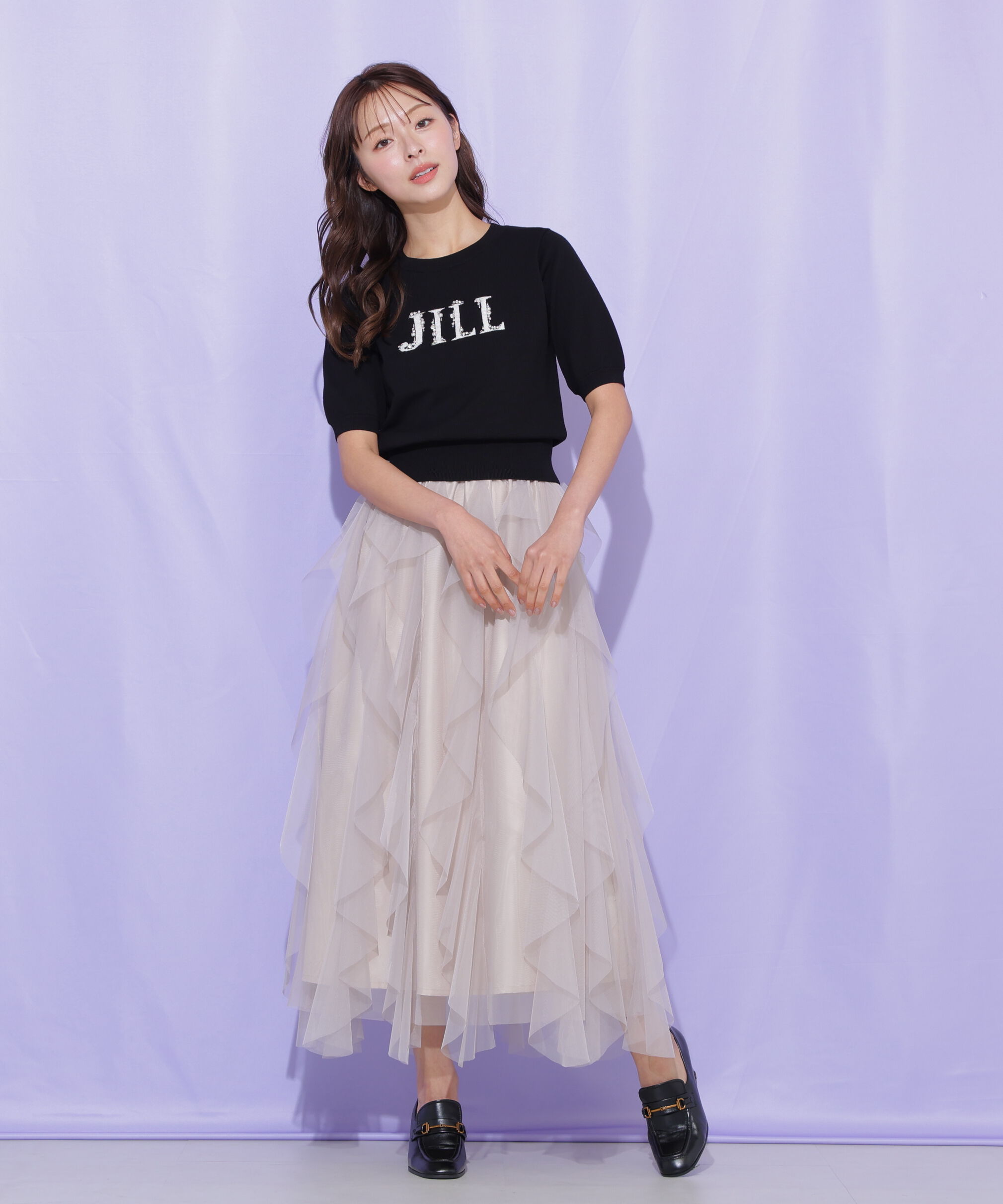  「縦ラッフルシアースカート」|スカート|