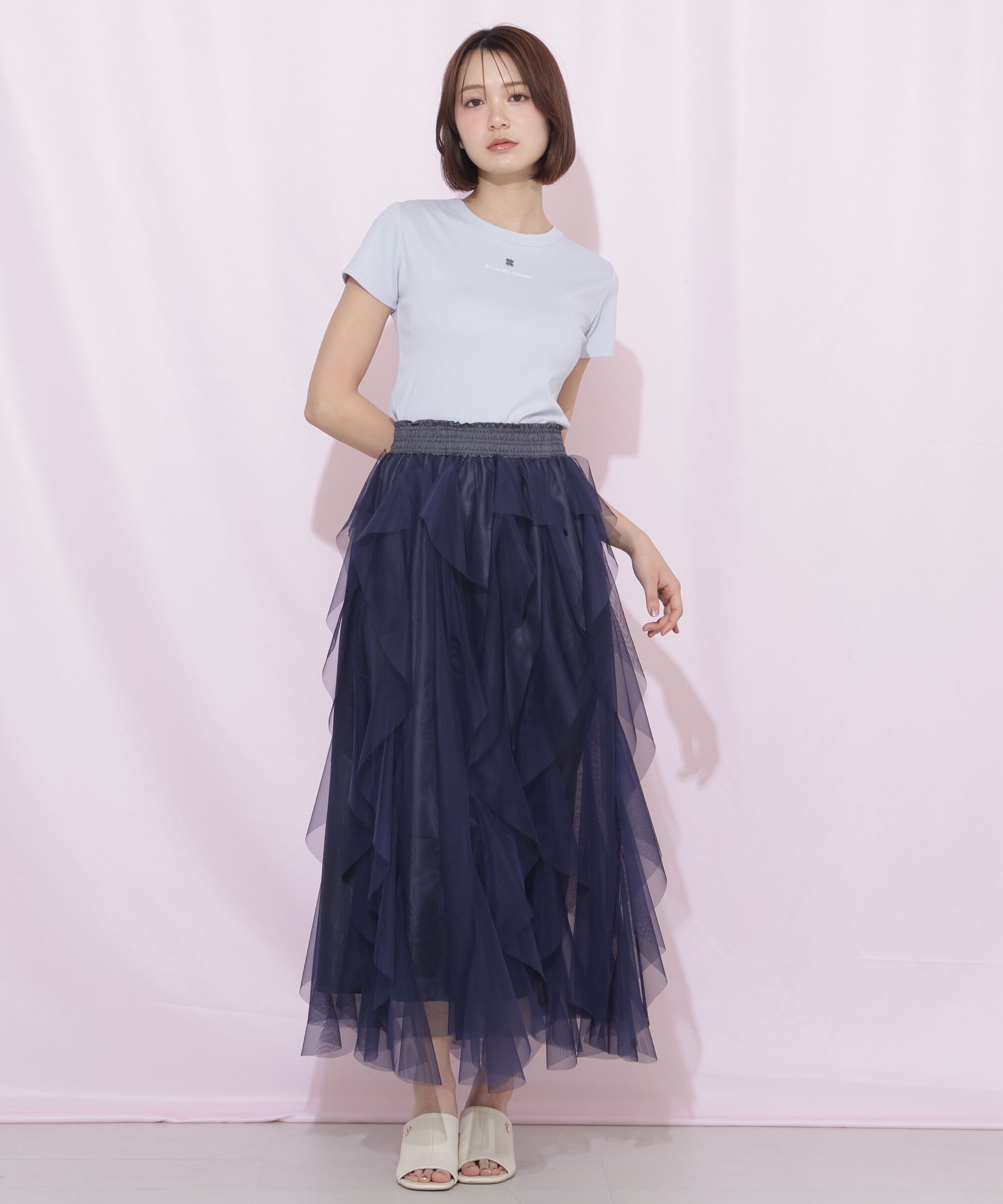  「縦ラッフルシアースカート」|スカート|