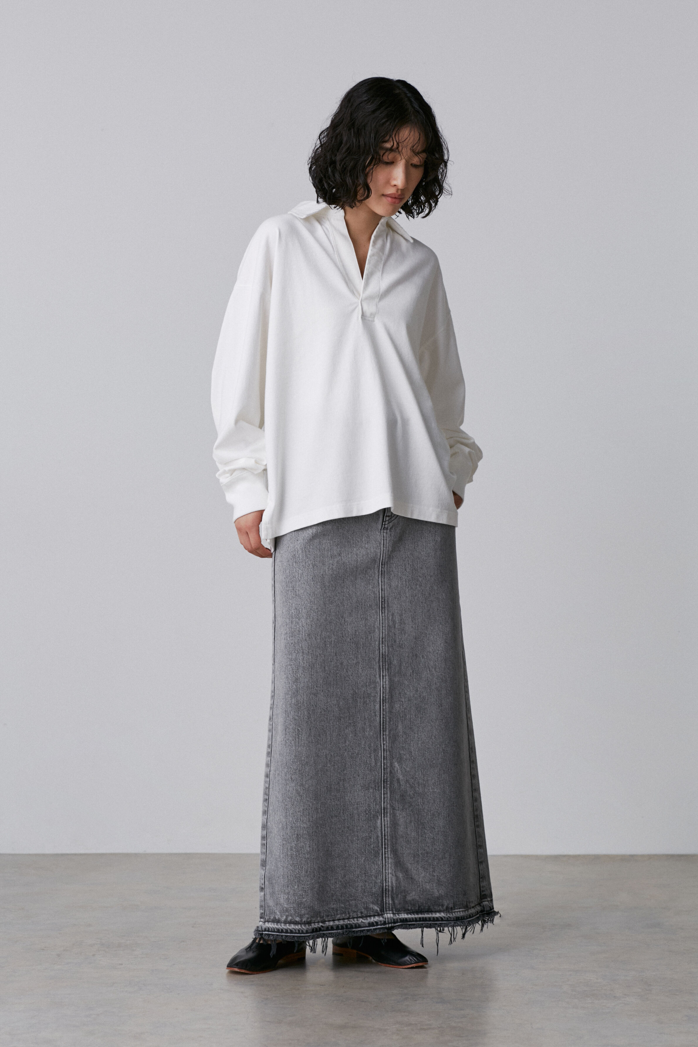 YLEVE 「YLEVE / OPEN END COTTON PIGMENT DYE SKIPPER PULL OVER」|Tシャツ・カットソー|