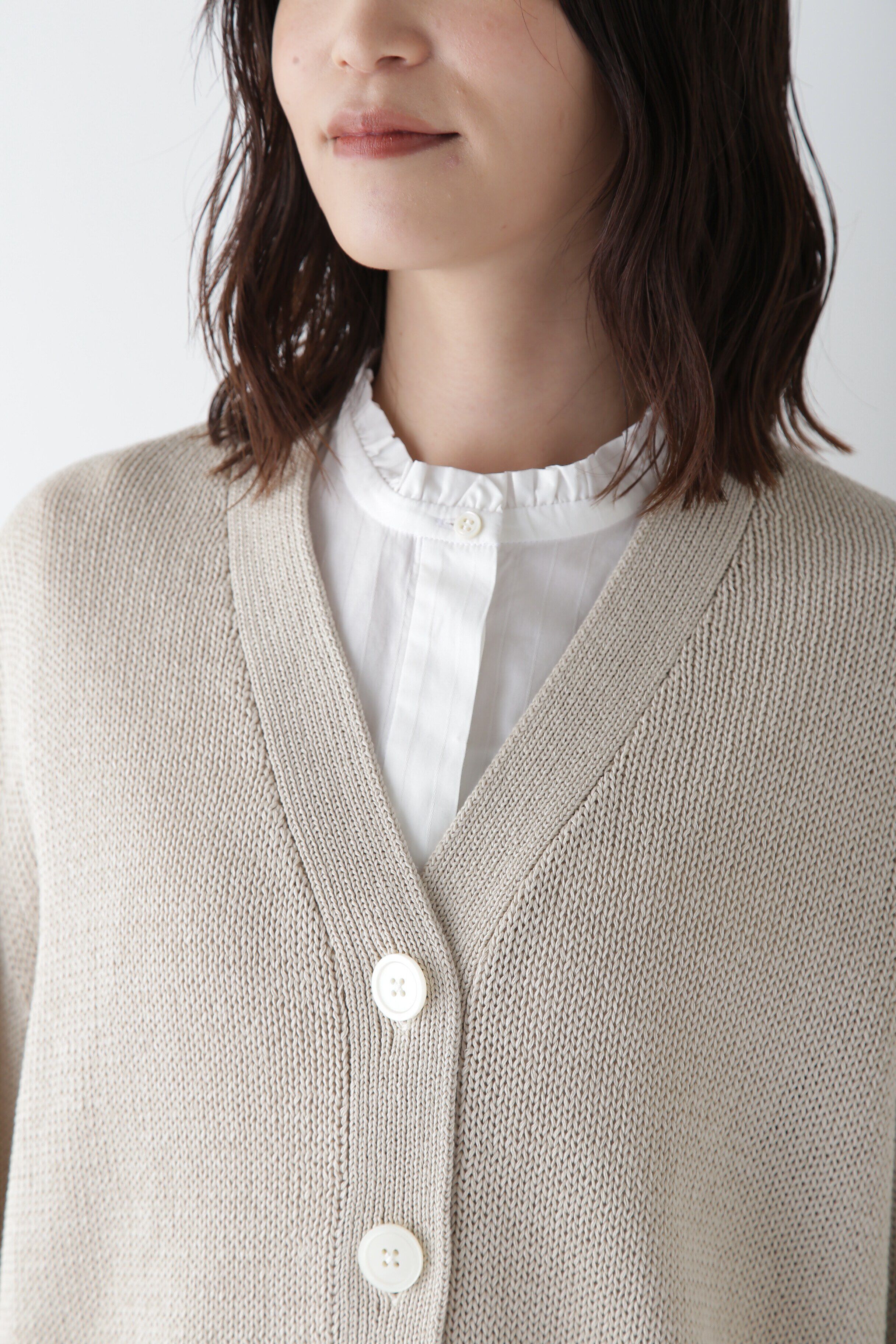  「◆ギマコットンＶネックカーディガン」|ニット・セーター|