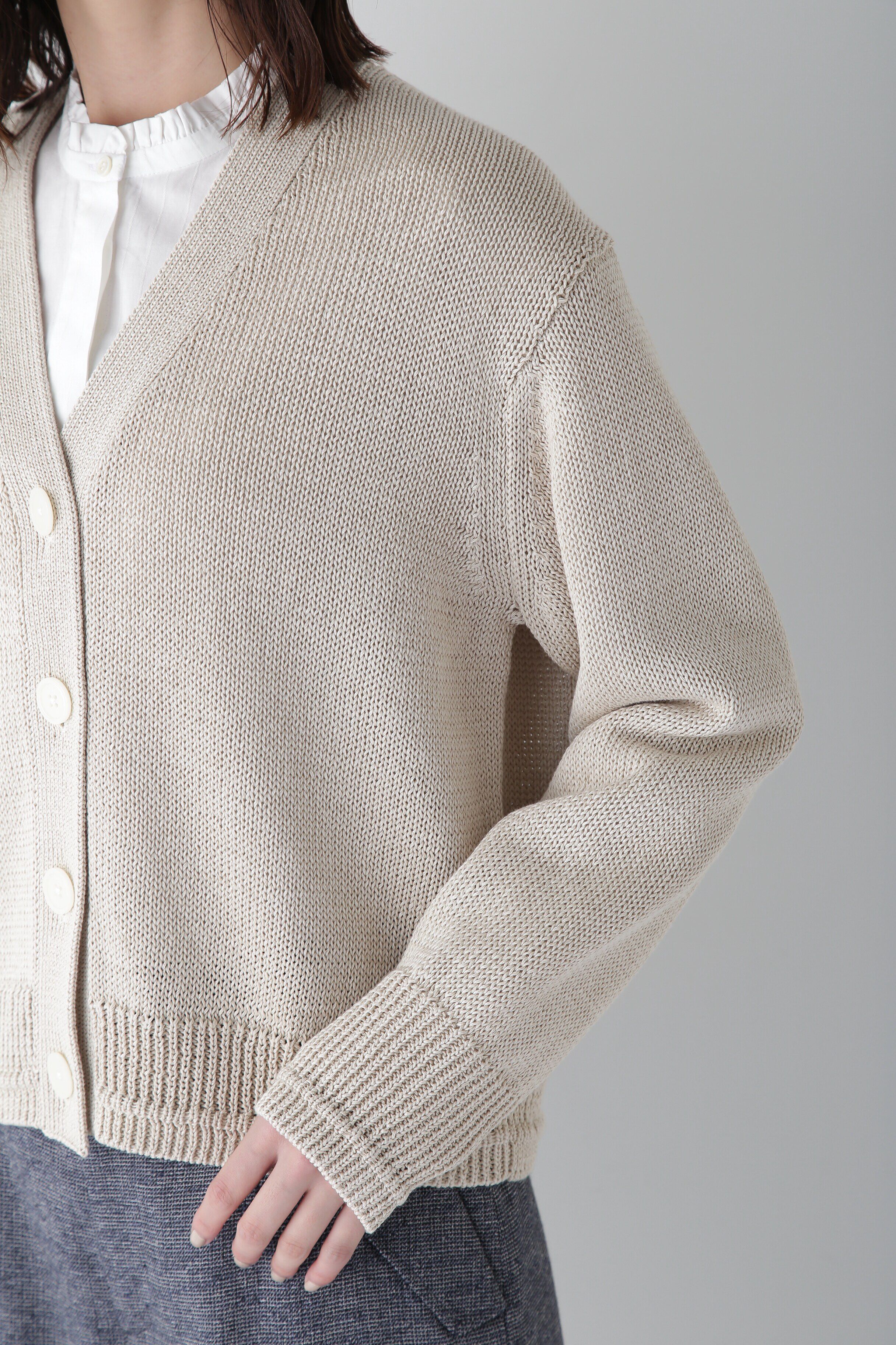  「◆ギマコットンＶネックカーディガン」|ニット・セーター|