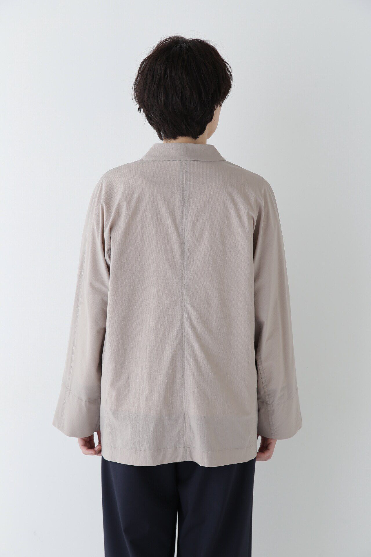  「◆ナイロンポリエステルストレッチストライプノーカラーPコート」|その他|