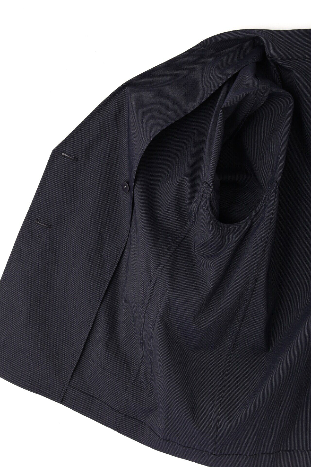  「◆ナイロンポリエステルストレッチストライプノーカラーPコート」|その他|