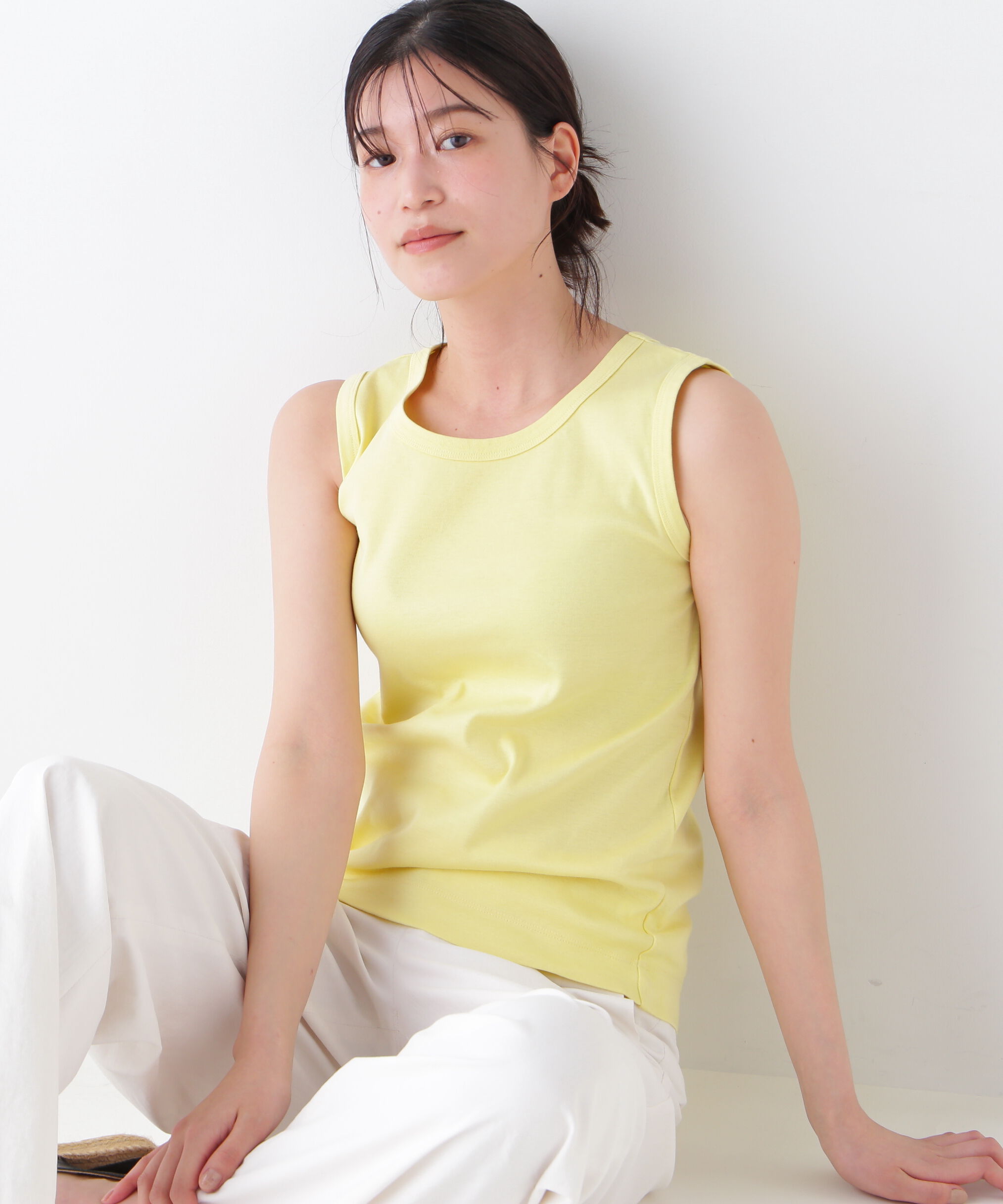 「オーガニックコットンタンクトップ」|Tシャツ・カットソー|イエロー