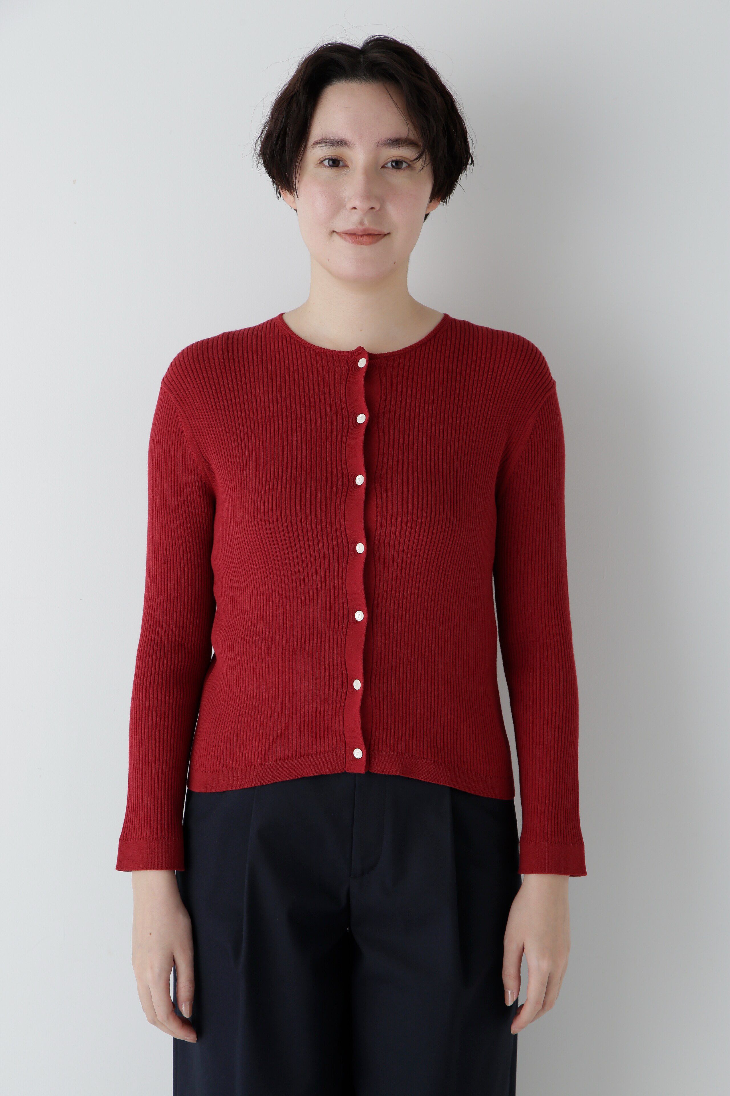  「◆【ウォッシャブル・UVカット】コットン混クルーカーディガン」|ニット・セーター|