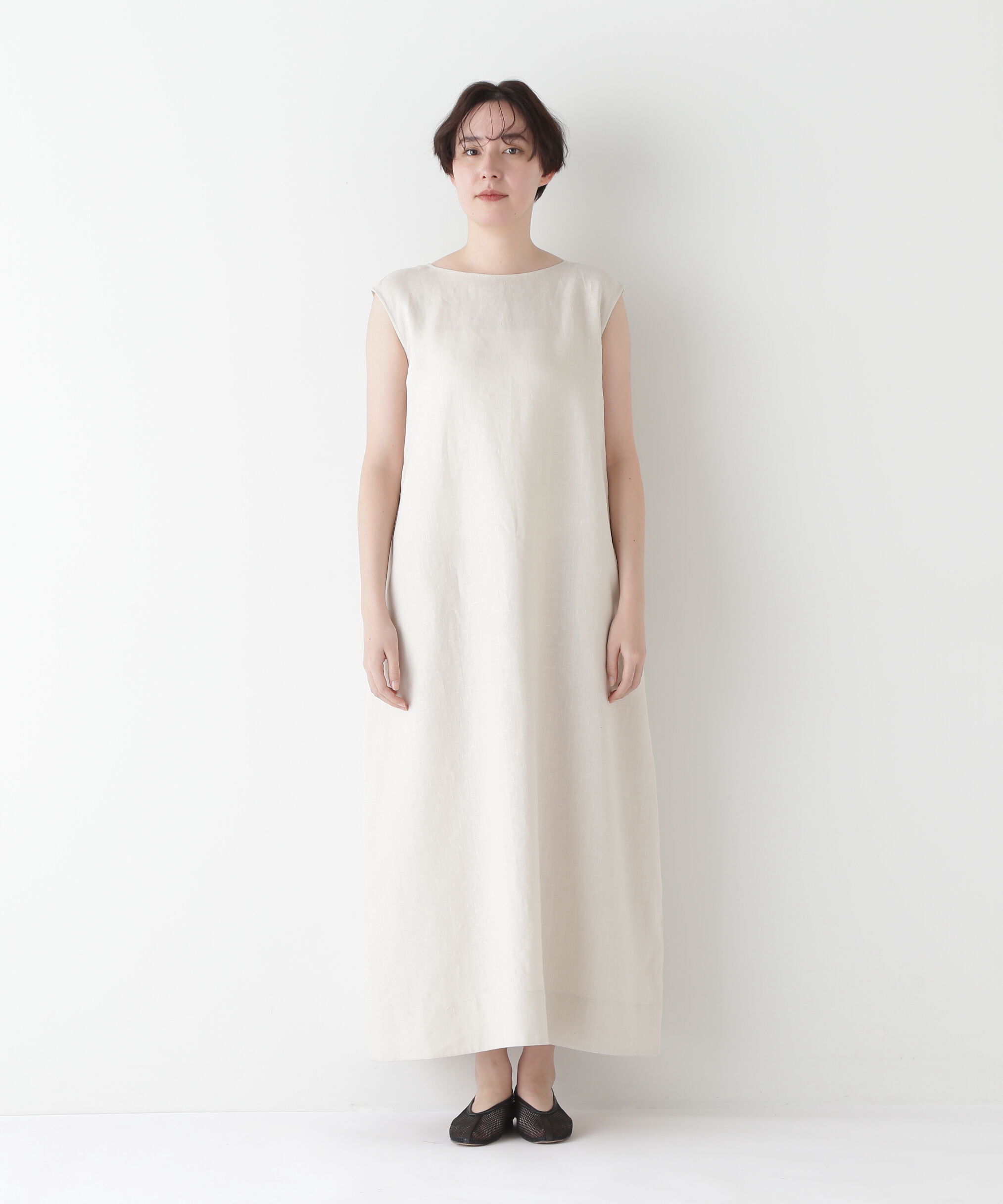  「◆リネンボートネックロングワンピース」|ワンピース|