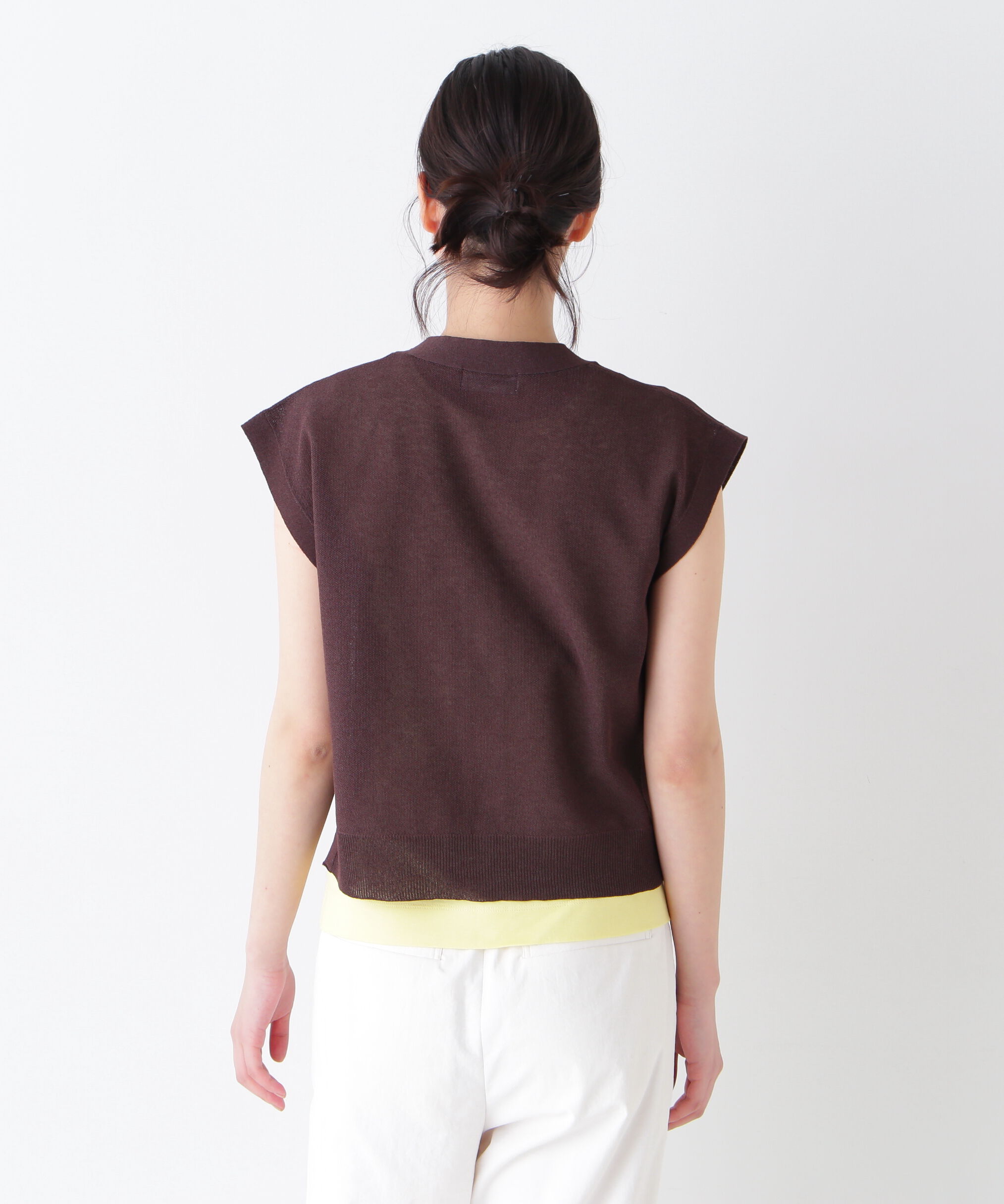  「◆綿ナイロン鹿の子ジレ」|ニット・セーター|