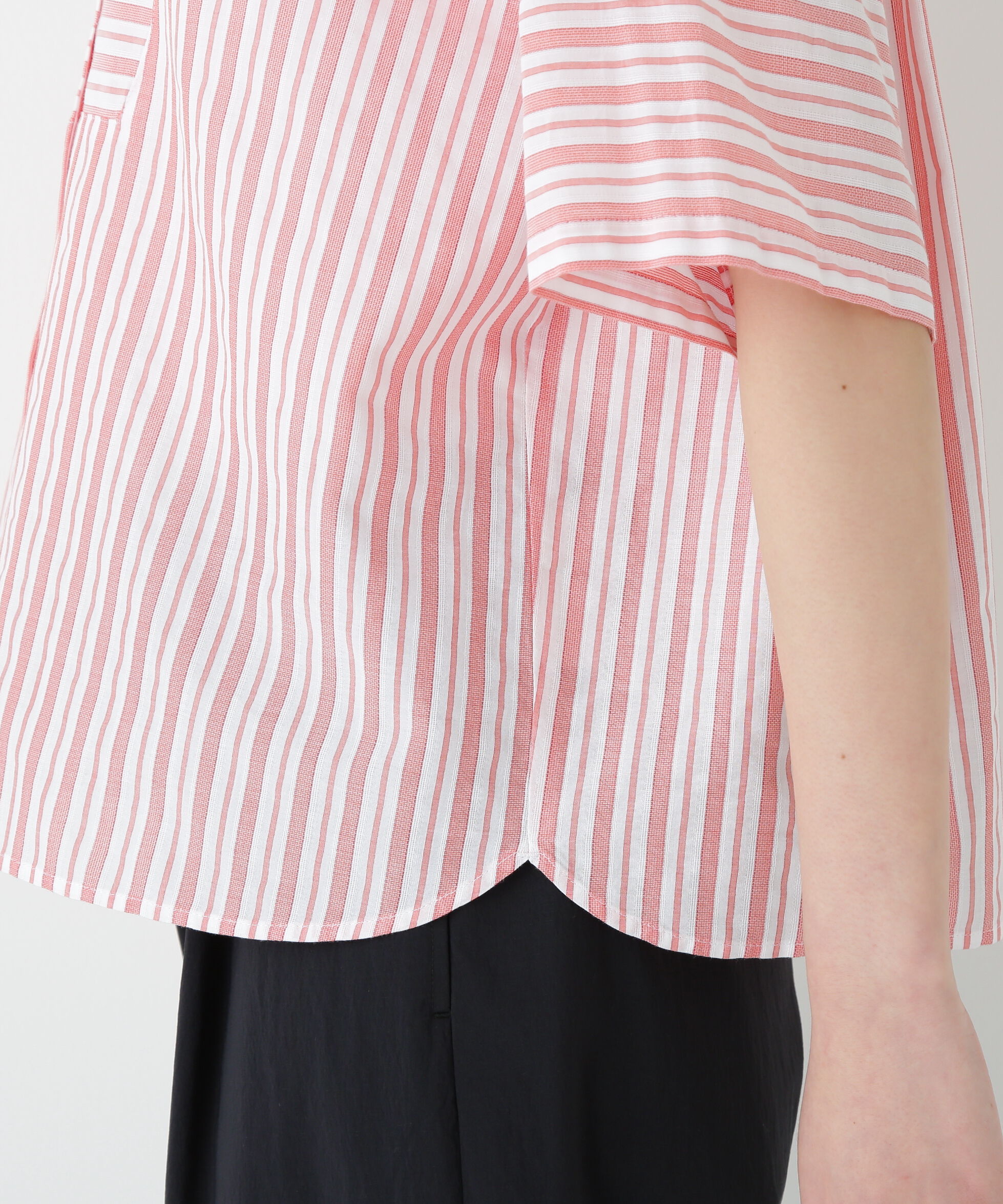  「◆コットンストライプボックスシャツ」|シャツ・ブラウス|