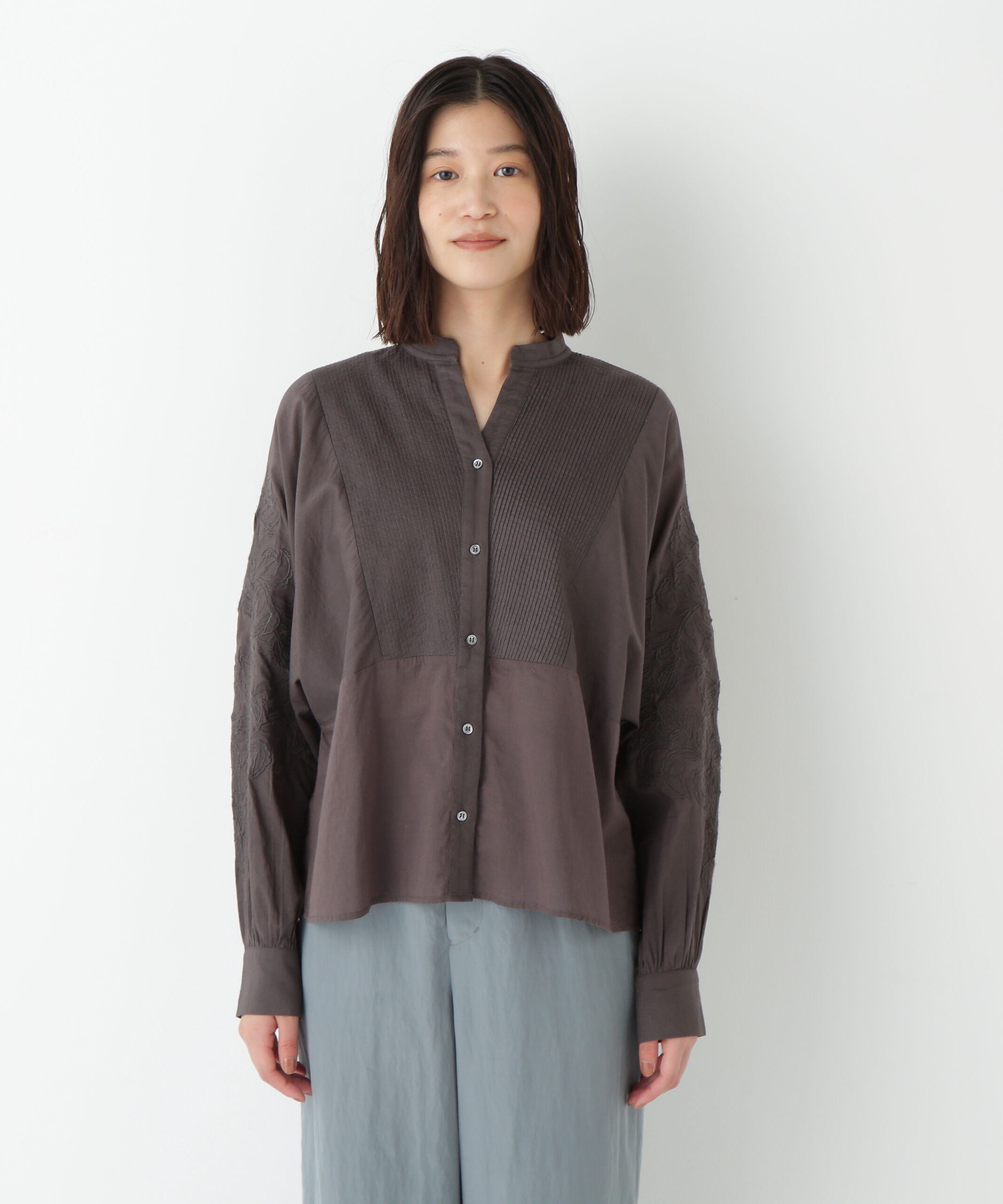  「◆インドコットンボイルアップリケブラウス」|シャツ・ブラウス|