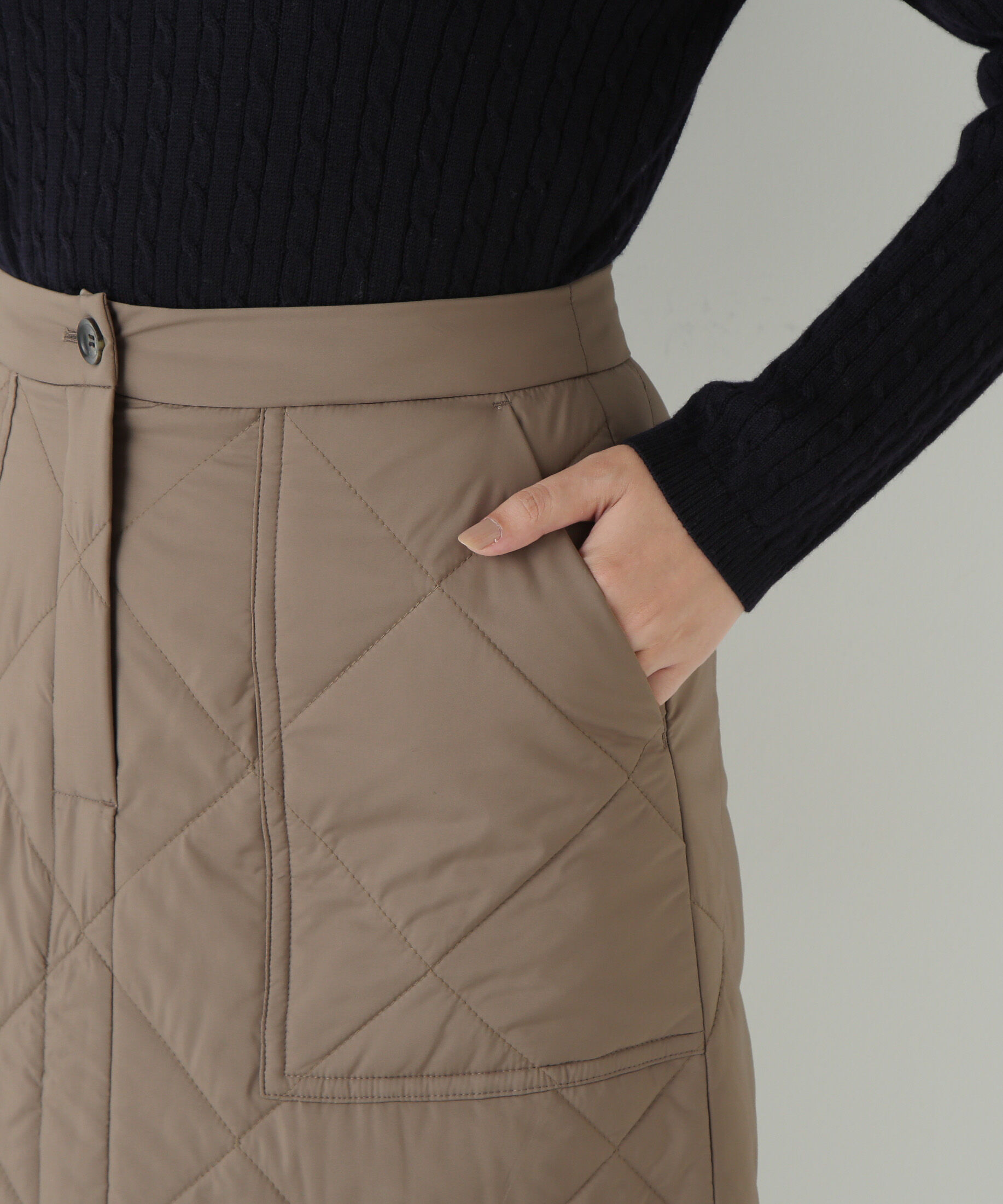  「キルティングベイカーＡラインスカート」|スカート|