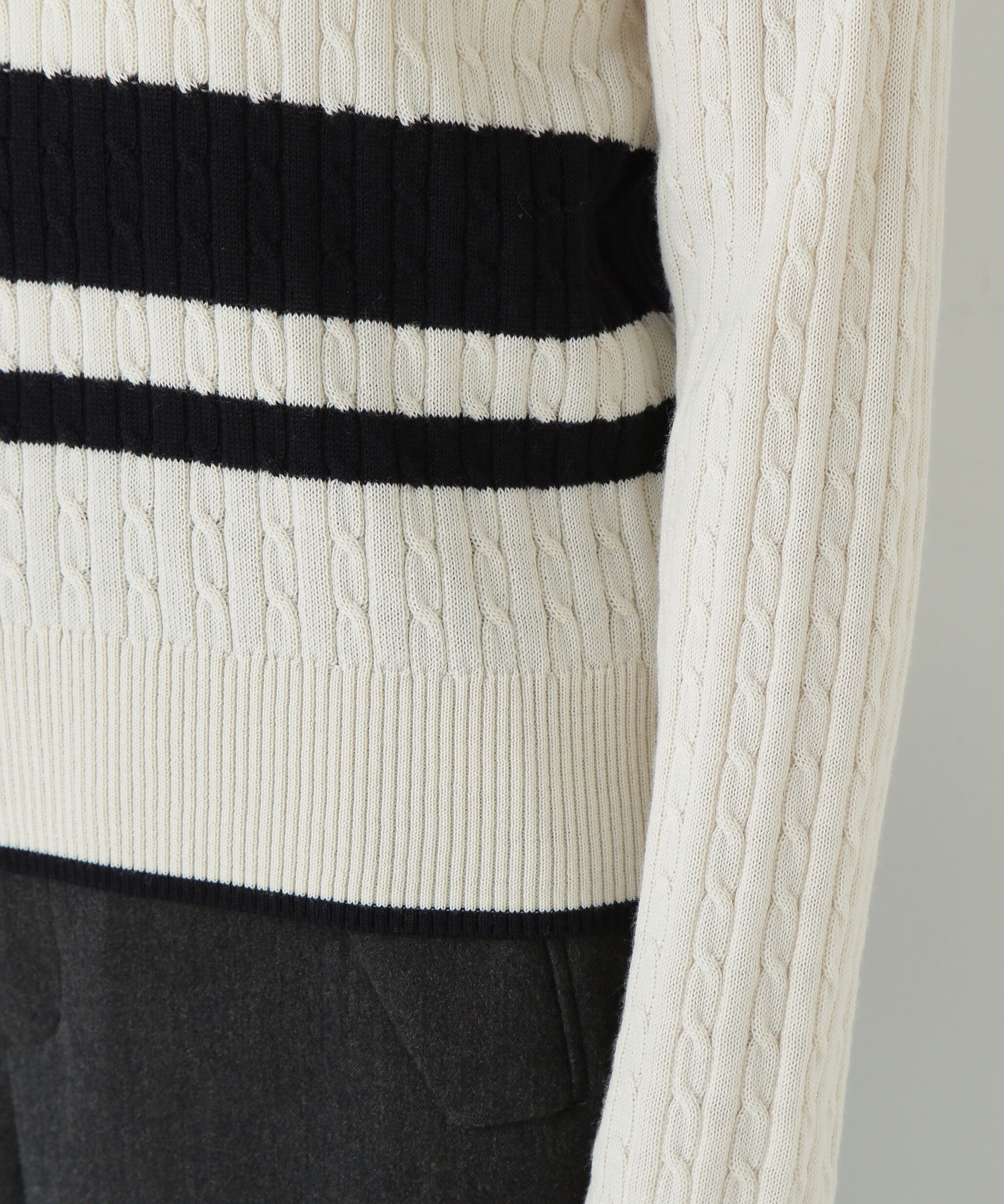  「ミニケーブル釦プルオーバー」|ニット・セーター|