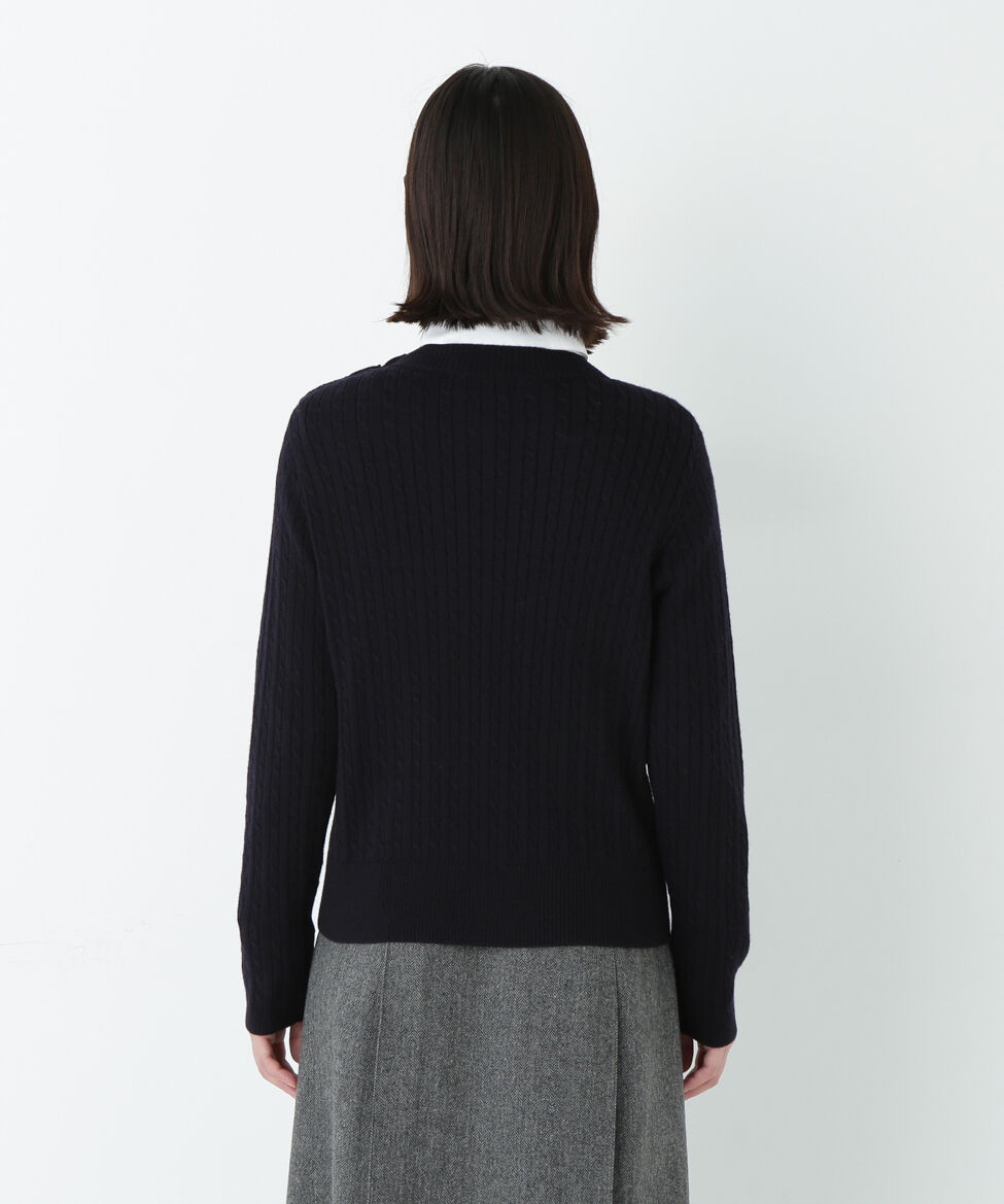  「ミニケーブル釦プルオーバー」|ニット・セーター|