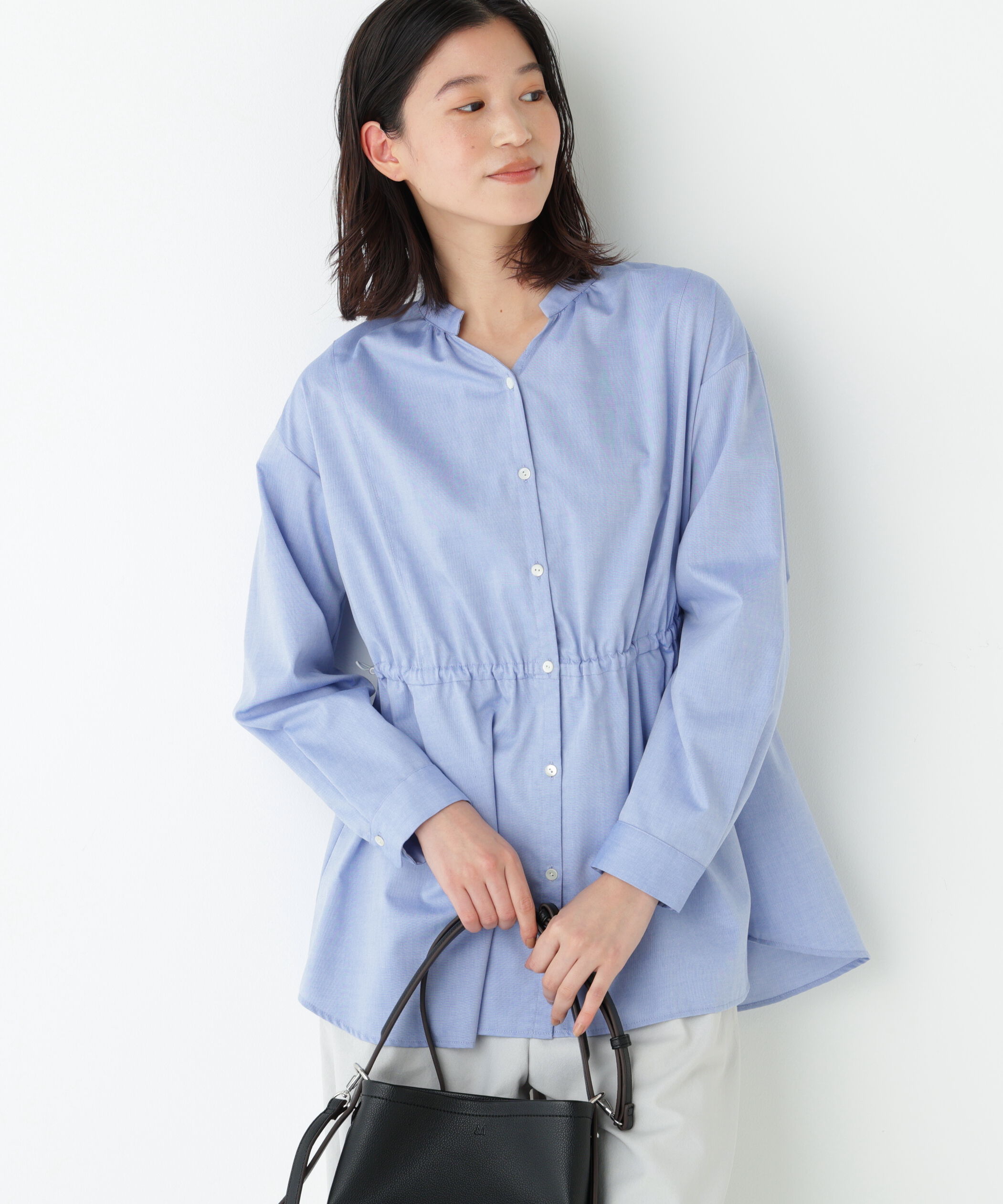  「◆《ウォッシャブル》シャンブレーオックスドロストブラウス」|シャツ・ブラウス|シャンブレー