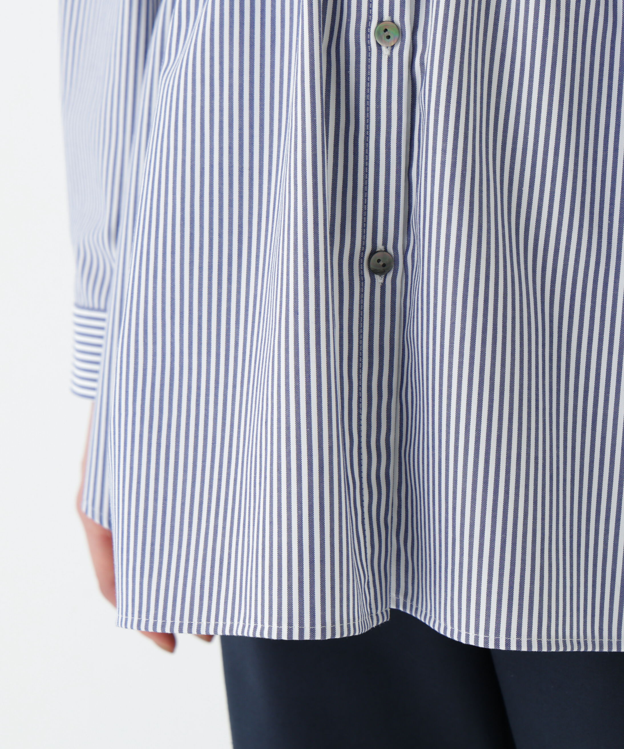  「◆《ウォッシャブル》シャンブレーオックスドロストブラウス」|シャツ・ブラウス|