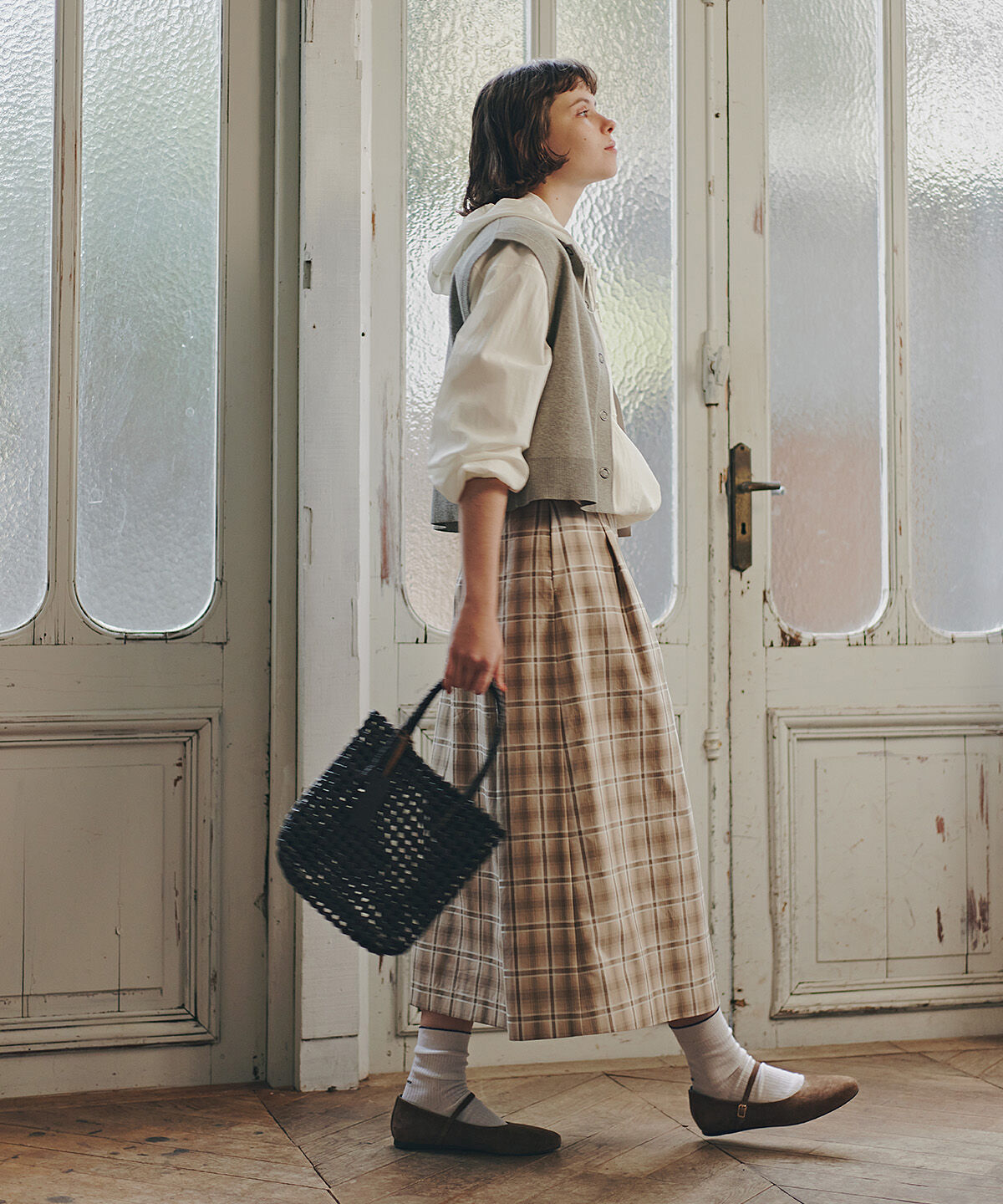  「◆《ウォッシャブル》オリジナル先染めチェックタックスカート」|スカート|