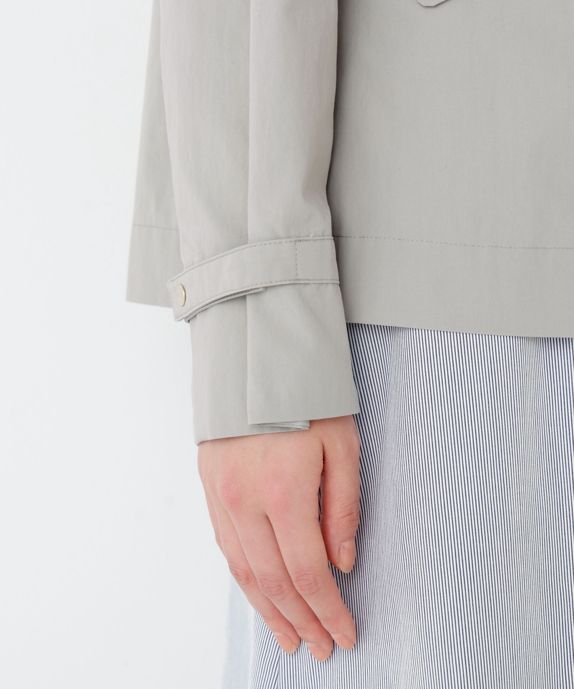  「◆《ウォッシャブル》綿ナイロンダンプノーカラージャケット」|ブルゾン・スタジャン|