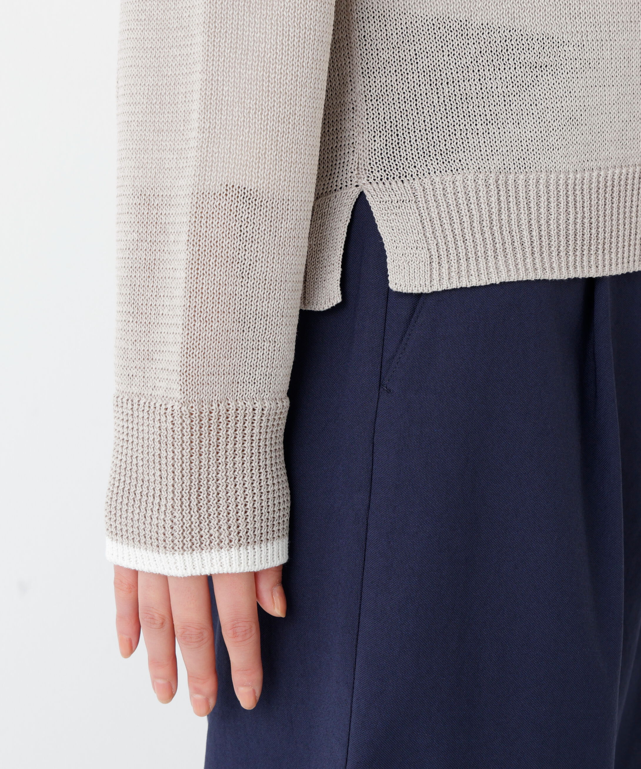  「◆《ウォッシャブル》ミドルゲージギマクルーネックカーディガン」|ニット・セーター|