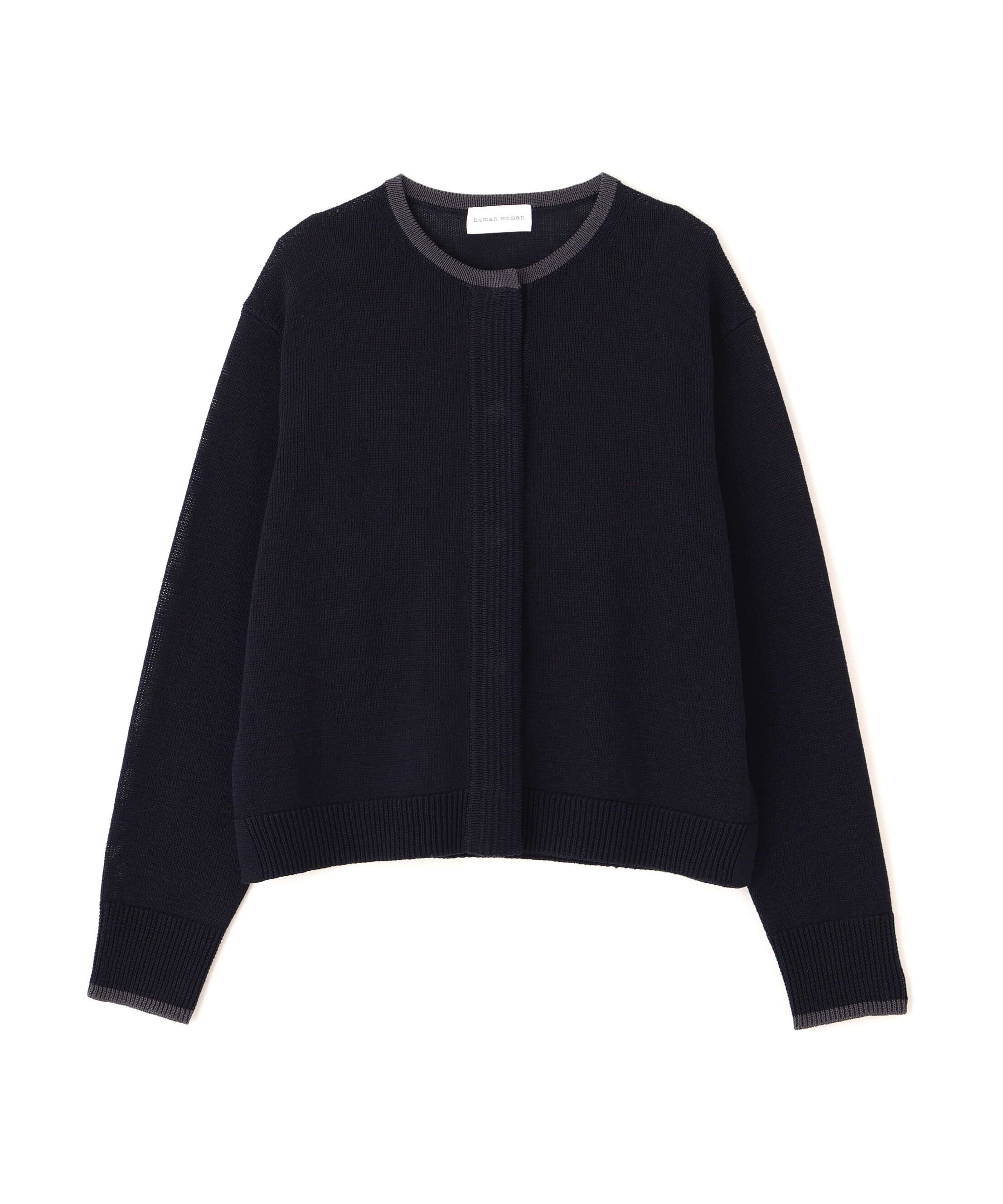  「◆《ウォッシャブル》ミドルゲージギマクルーネックカーディガン」|ニット・セーター|