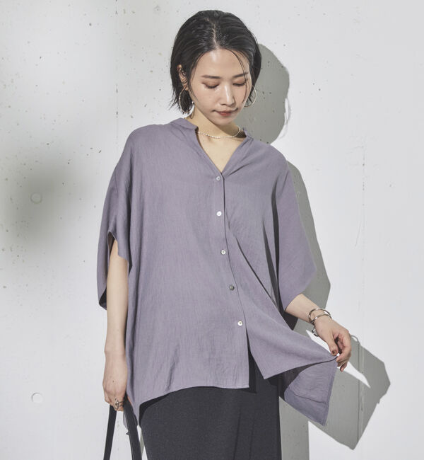 Doux archives「ウォッシャブルリネンライクスキッパープルオーバー」|シャツ・ブラウス|