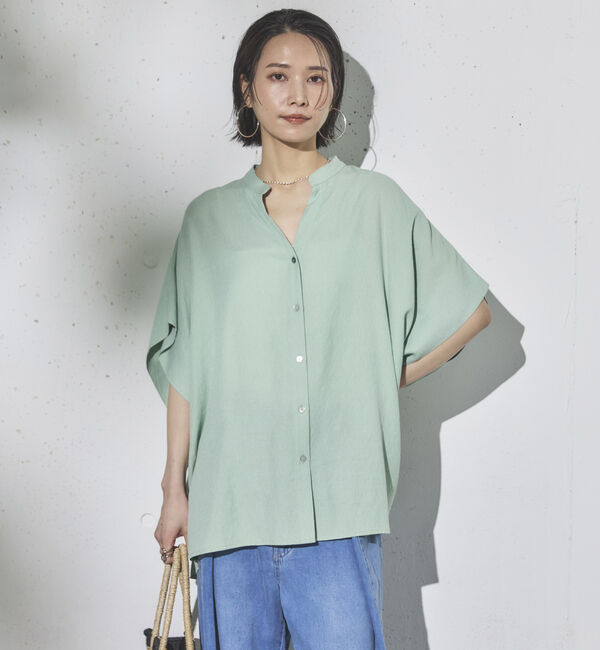 Doux archives「ウォッシャブルリネンライクスキッパープルオーバー」|シャツ・ブラウス|