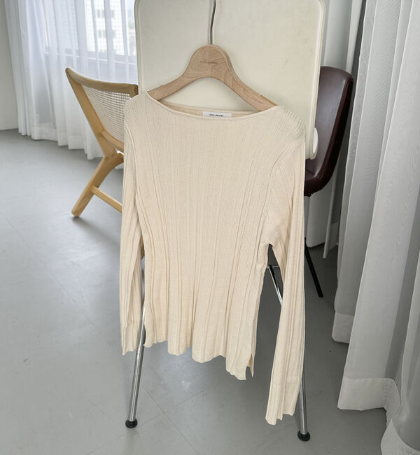 Doux archives「ボートネックランダムリブニット」|ニット・セーター|