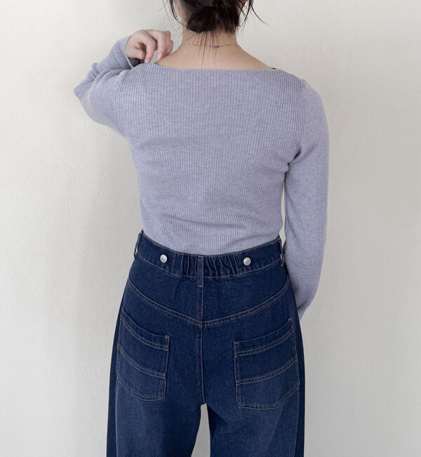 Doux archives「ニュアンスネックリブニット」|ニット・セーター|