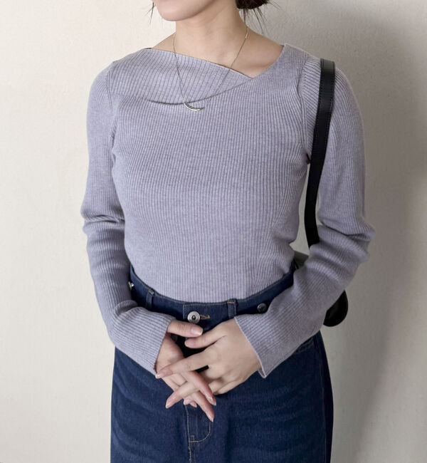 Doux archives「ニュアンスネックリブニット」|ニット・セーター|