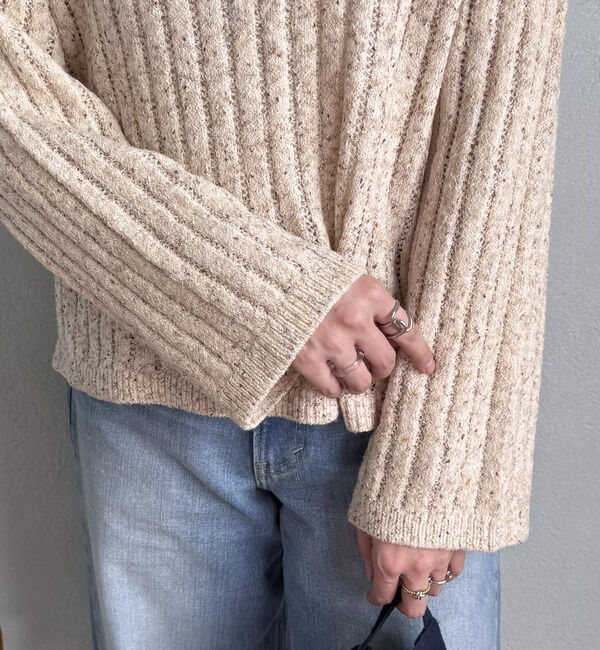 Doux archives「透かし編みＭＩＸヤーンニットプルオーバー」|ニット・セーター|