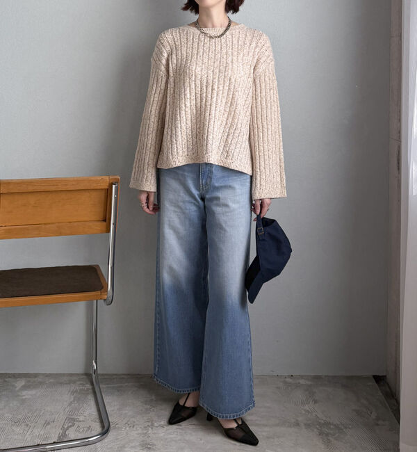 Doux archives「透かし編みＭＩＸヤーンニットプルオーバー」|ニット・セーター|