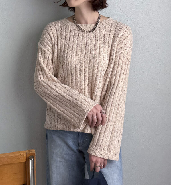 Doux archives「透かし編みＭＩＸヤーンニットプルオーバー」|ニット・セーター|