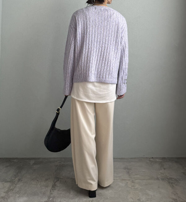Doux archives「透かし編みＭＩＸヤーンニットプルオーバー」|ニット・セーター|