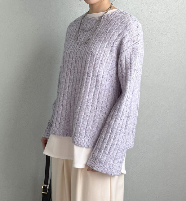 Doux archives「透かし編みＭＩＸヤーンニットプルオーバー」|ニット・セーター|