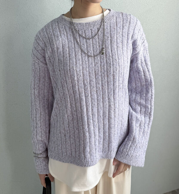 Doux archives「透かし編みＭＩＸヤーンニットプルオーバー」|ニット・セーター|