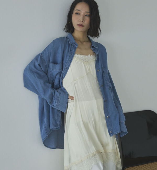 Doux archives「ソフトデニム２ＷＡＹシャツ／」|シャツ・ブラウス|SAX