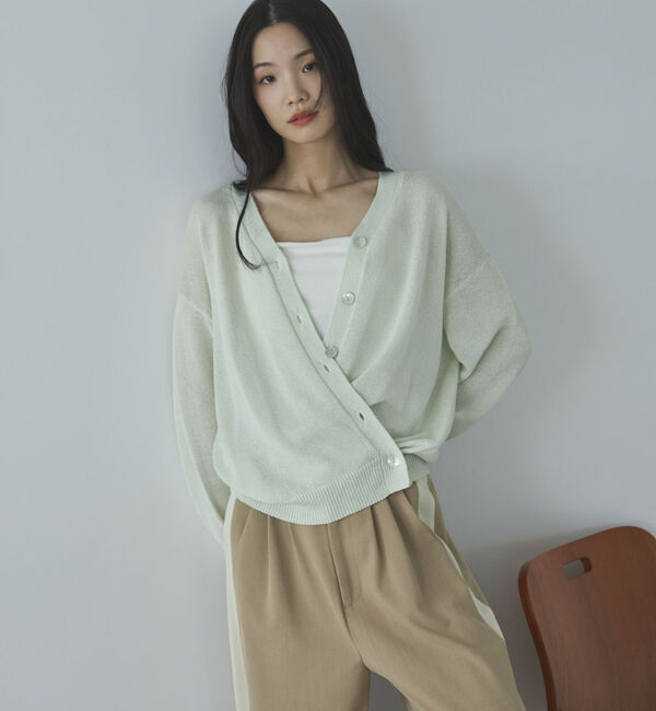 Doux archives「ペーパーヤーンカシュクールカーディガン」|カーディガン|