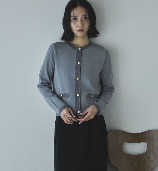 Doux archives「ラメ配色ニットカーディガン」|カーディガン|